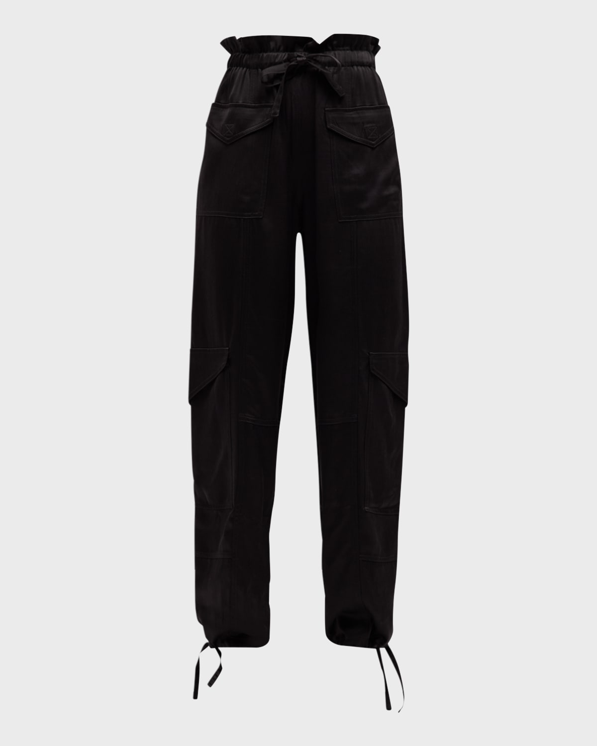 Ganni Washed Satin Cargo Pants