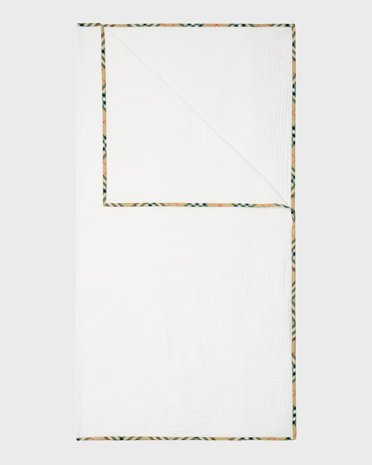 Burberry Kid's Muslin Blanket with Check Binding, XL