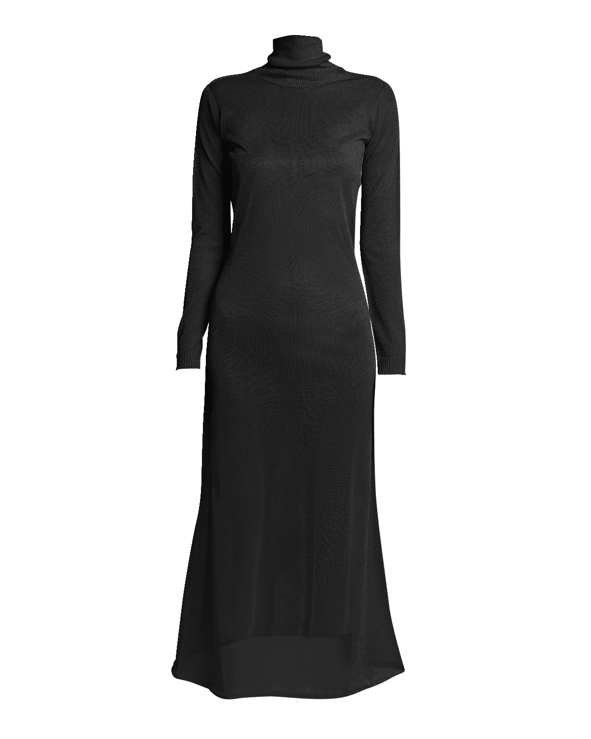 Giorgio Armani Metallic Double Layer Jersey Long-Sleeve Cutout Midi Dress