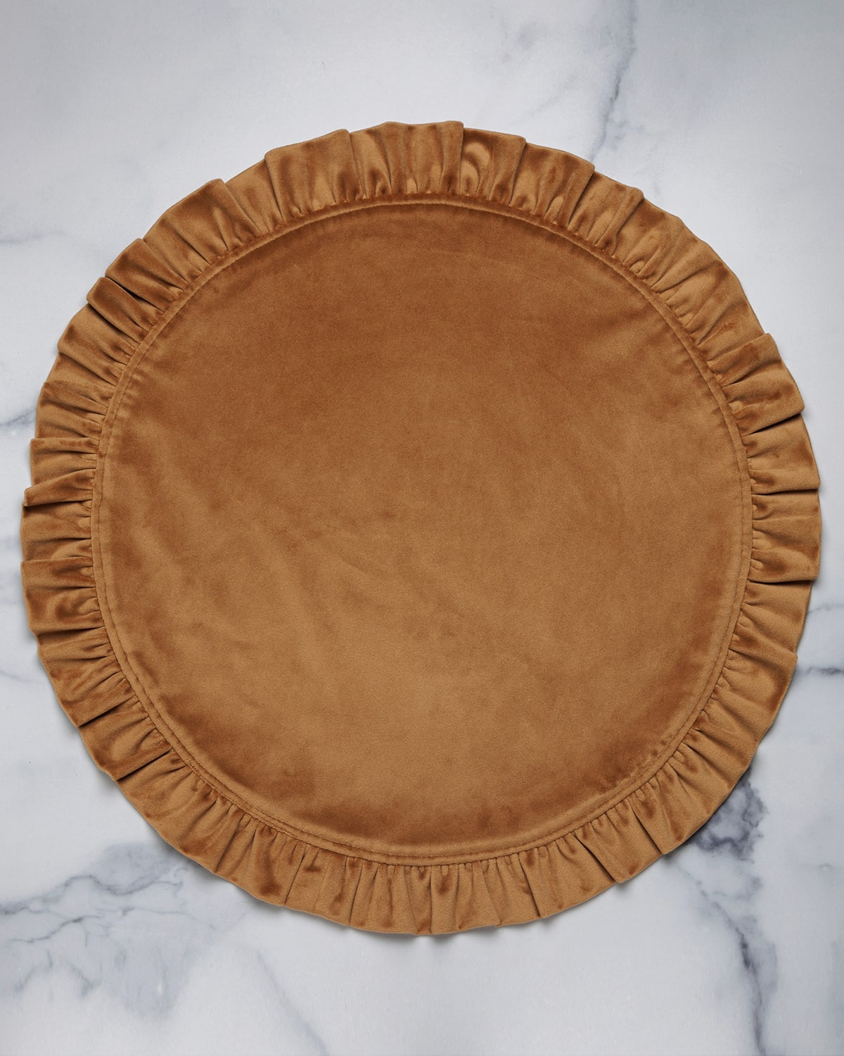 Arte Italica Round Ruffle Velvet Placemats, Set of 4