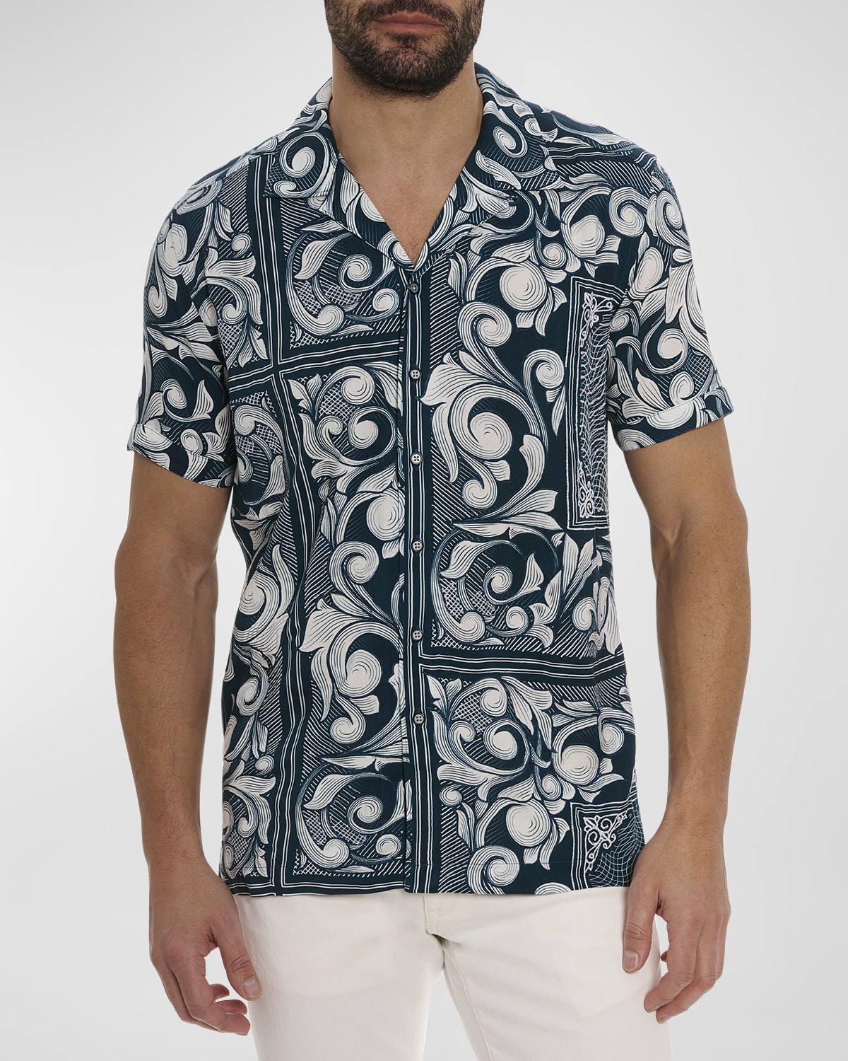 Robert Graham Men's Baroque-Print Camp Shirt