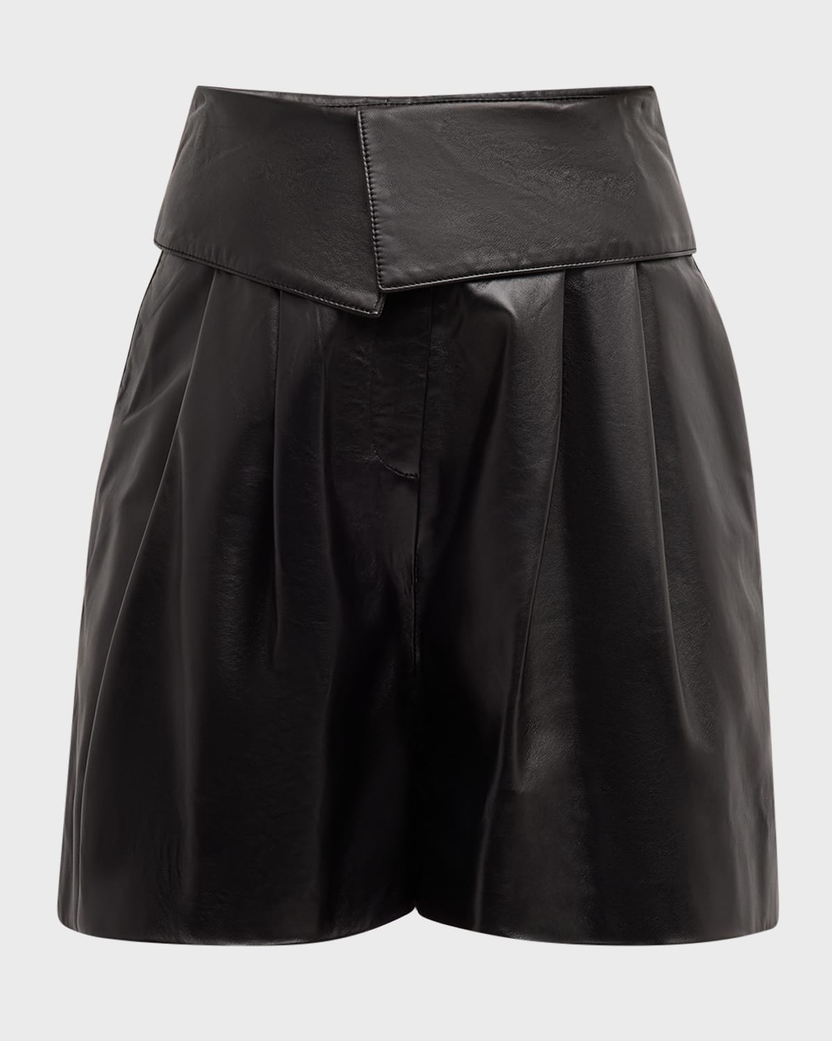Salon 1884 Marca Pleated Leather Shorts