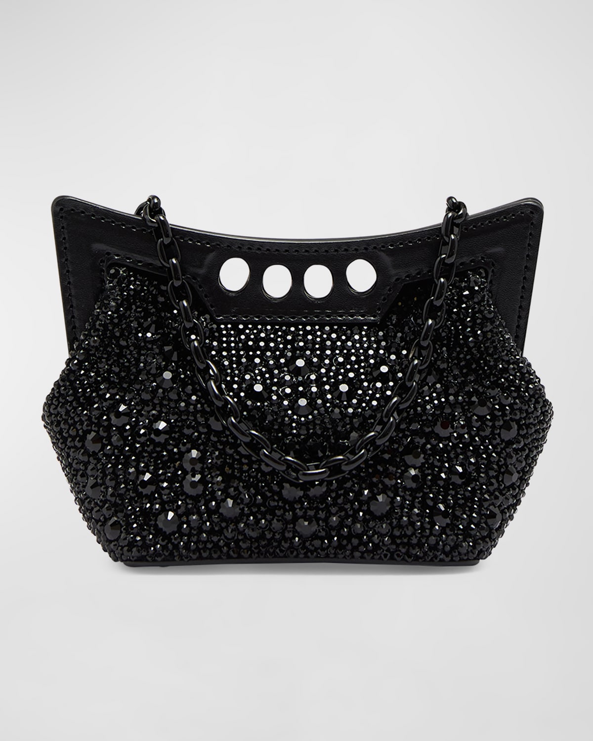 Alexander McQueen Micro Peak Crystal Leather Crossbody Bag