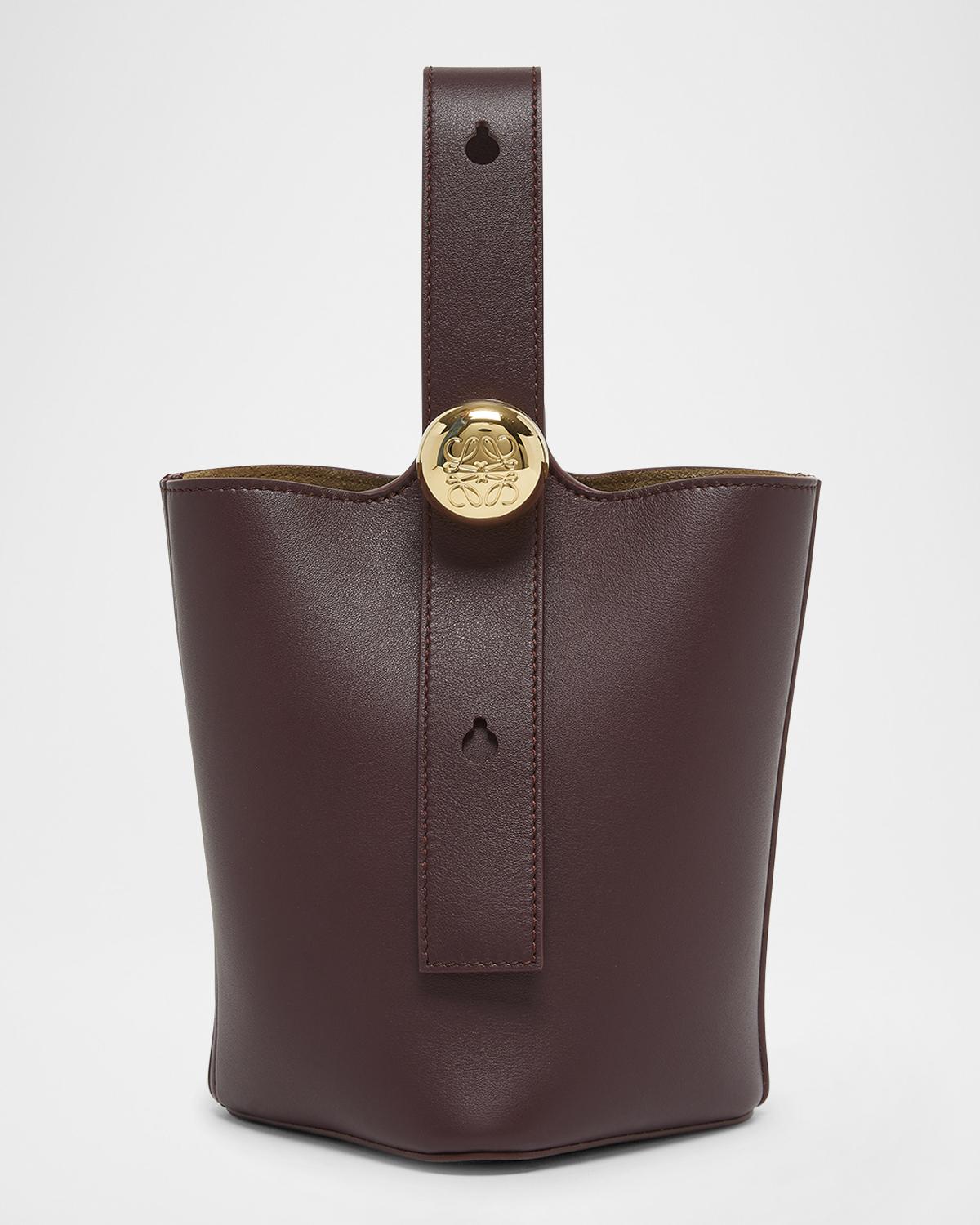 Mini Pebbled Leather Bucket Bag