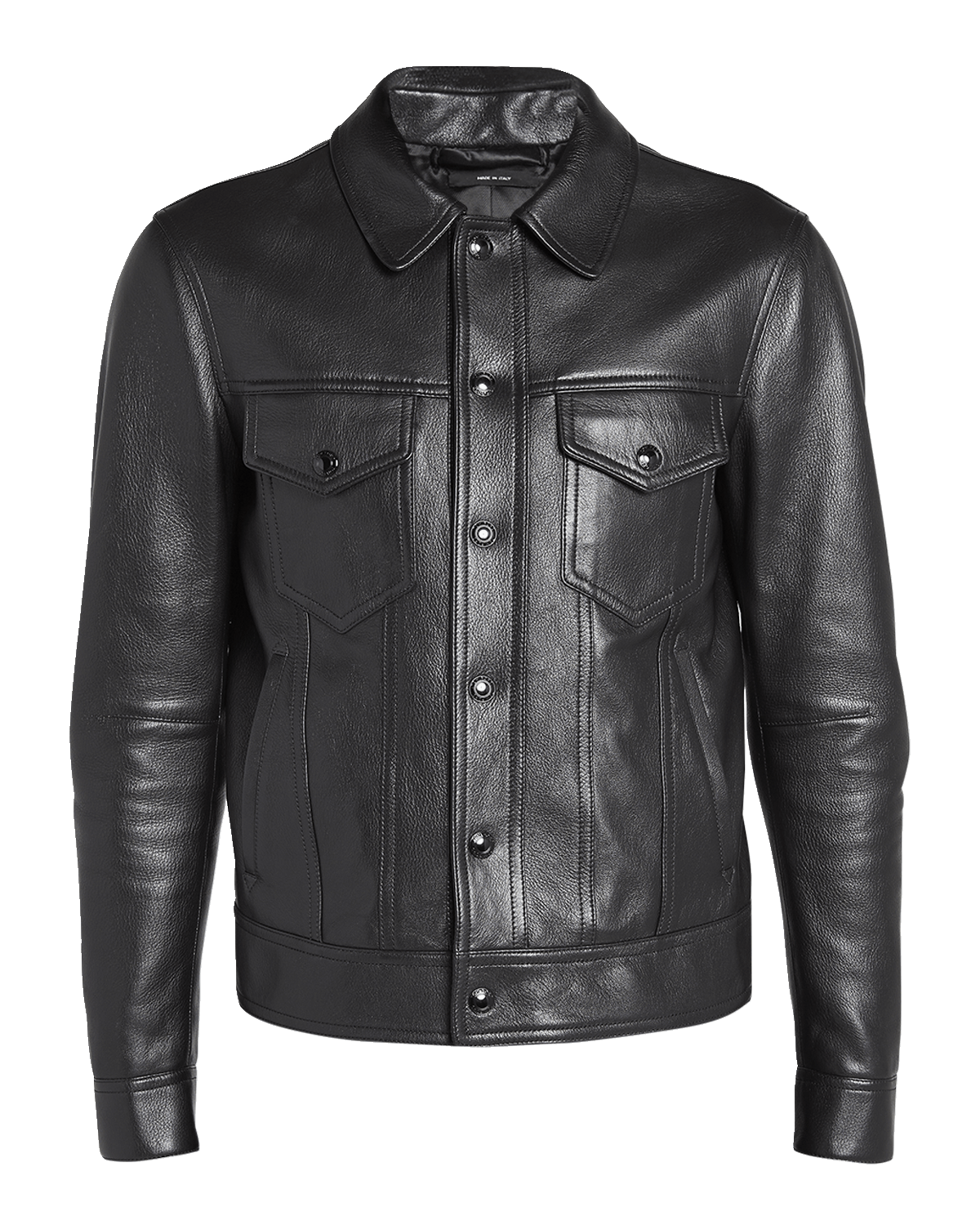 TOM FORD Men's Grained Leather Blouson Jacket