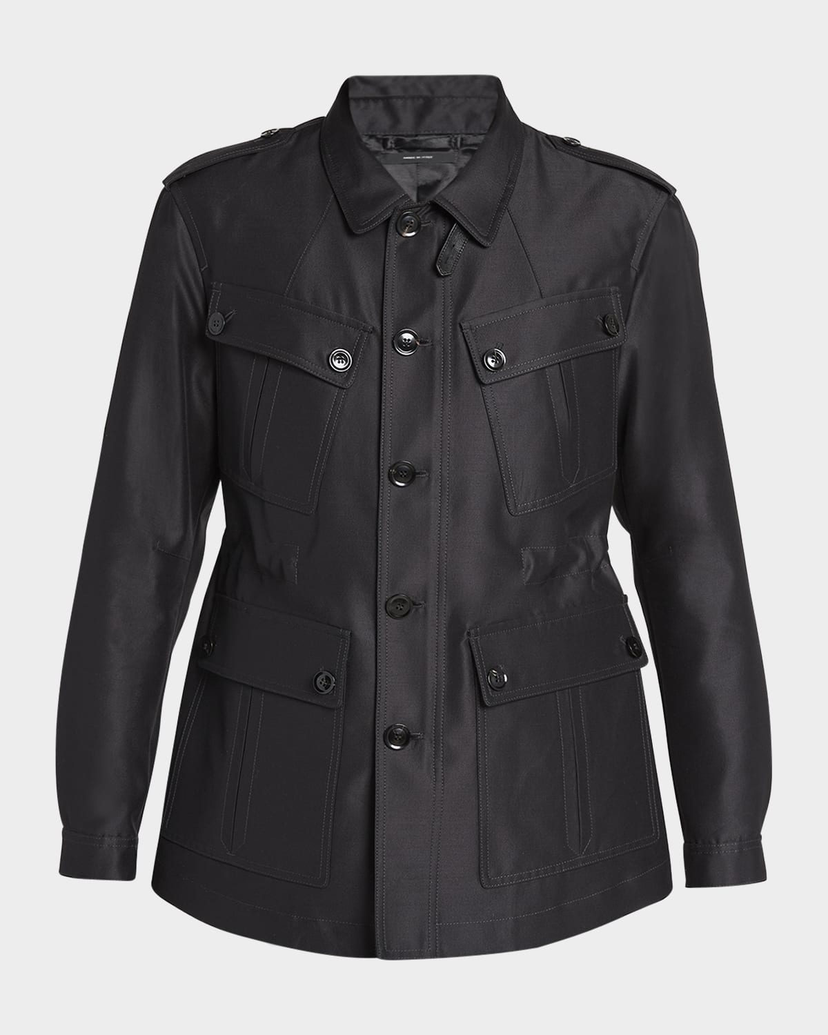 TOM FORD Men's Wool-Silk Faille Water-Resistant Field Jacket