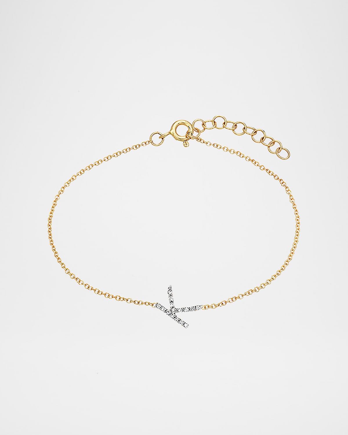 Zoe Lev Jewelry 14K Yellow Gold Diamond Initial Bracelet