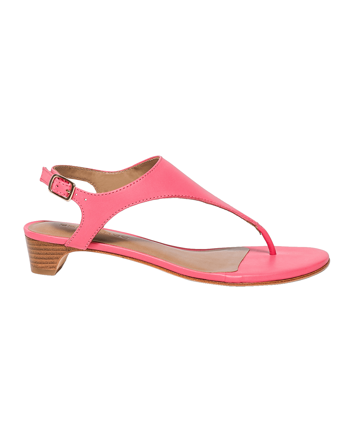 Bernardo Calfskin Low-Heel Thong Slingback Sandals