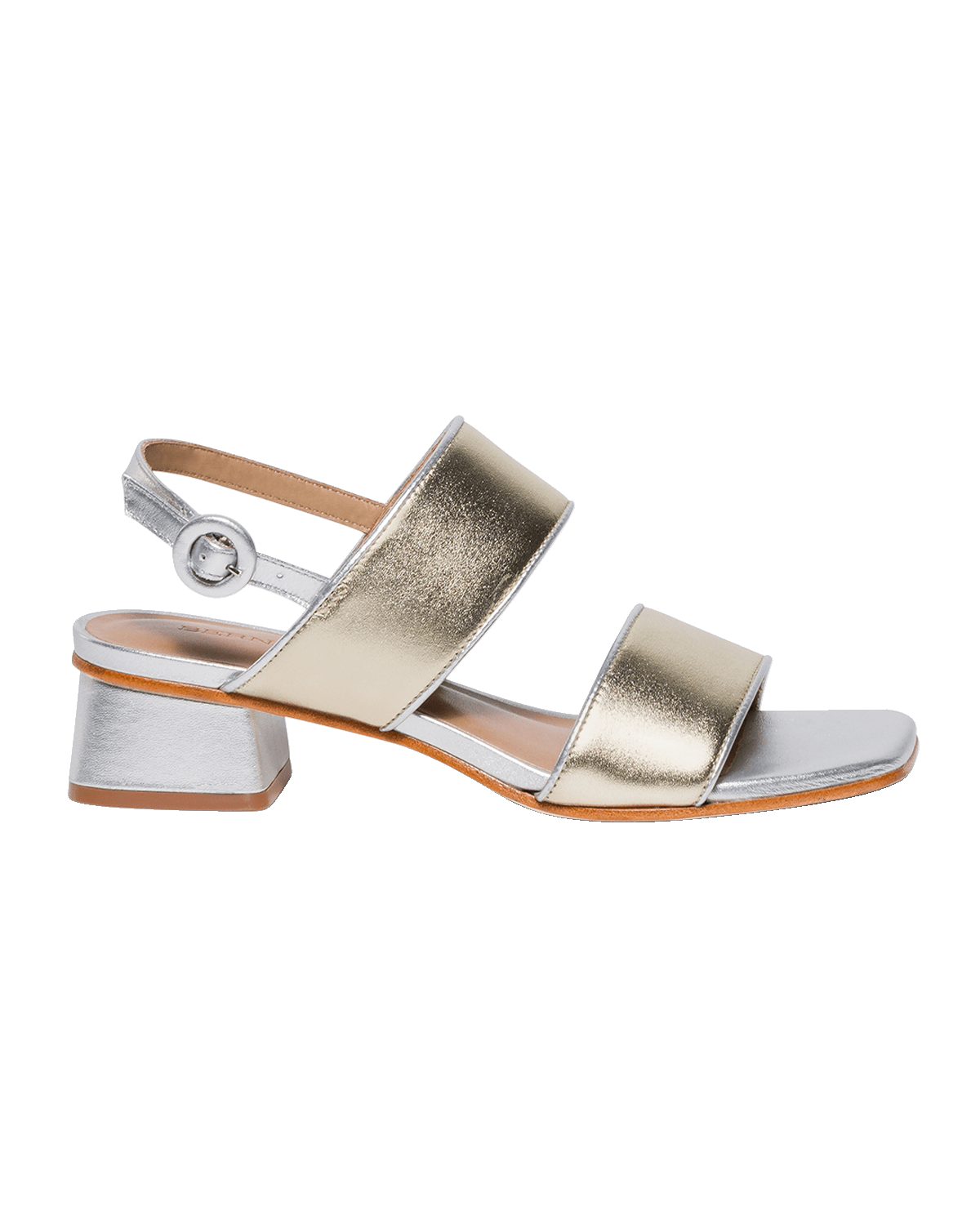 Bernardo Metallic Bicolor Leather Slingback Sandals