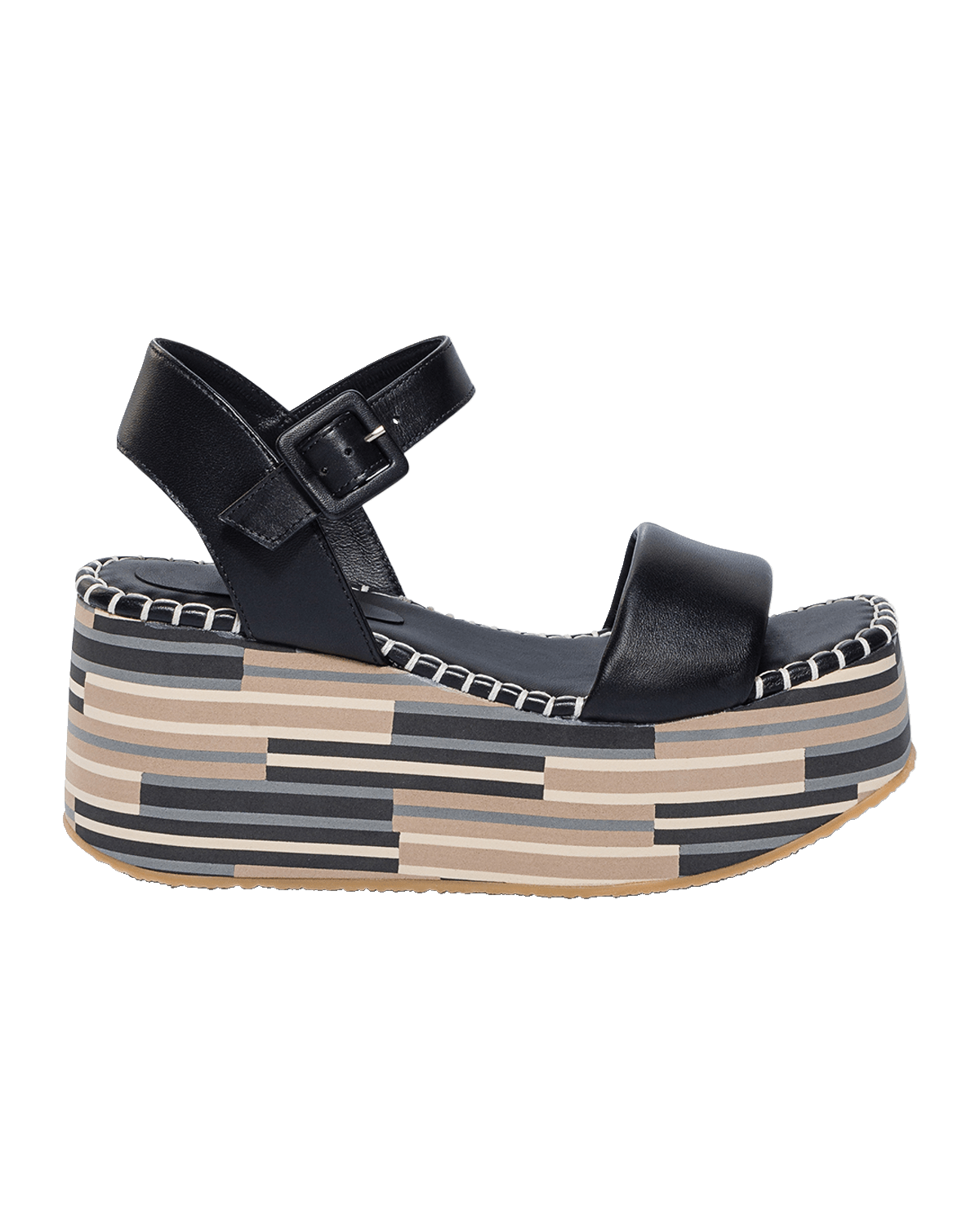 Bernardo Leather Ankle-Strap Wedge Platform Sandals