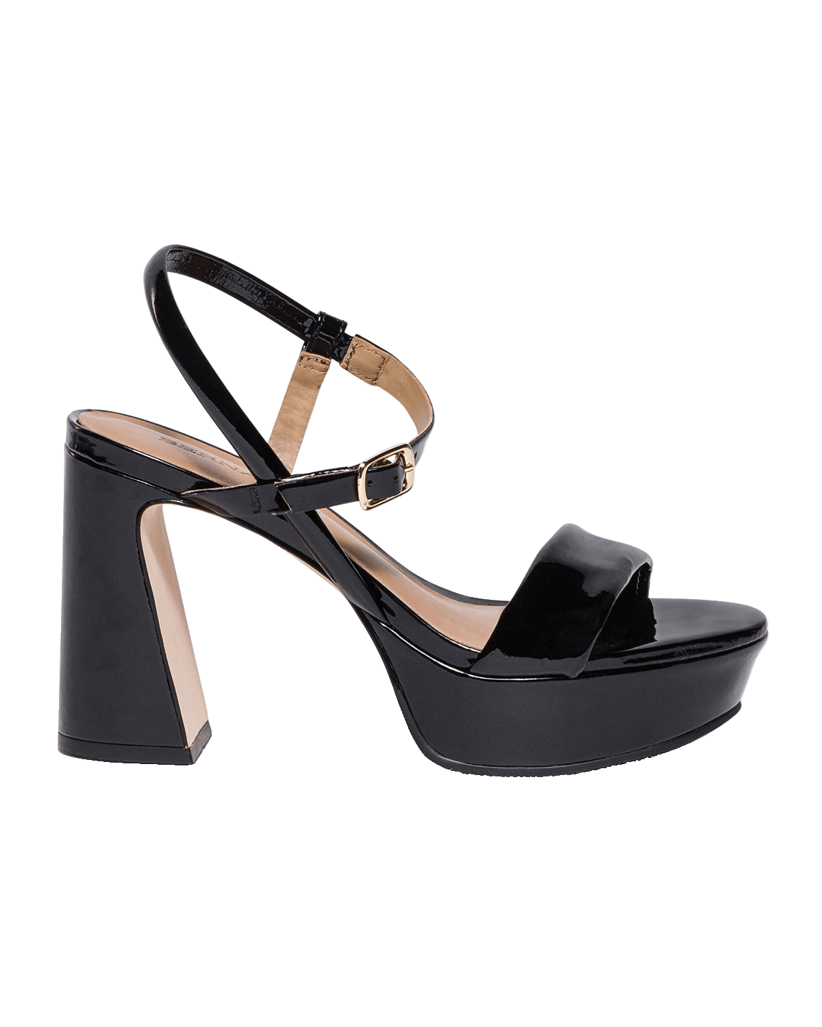 Bernardo Patent Ankle-Strap Platform Sandals