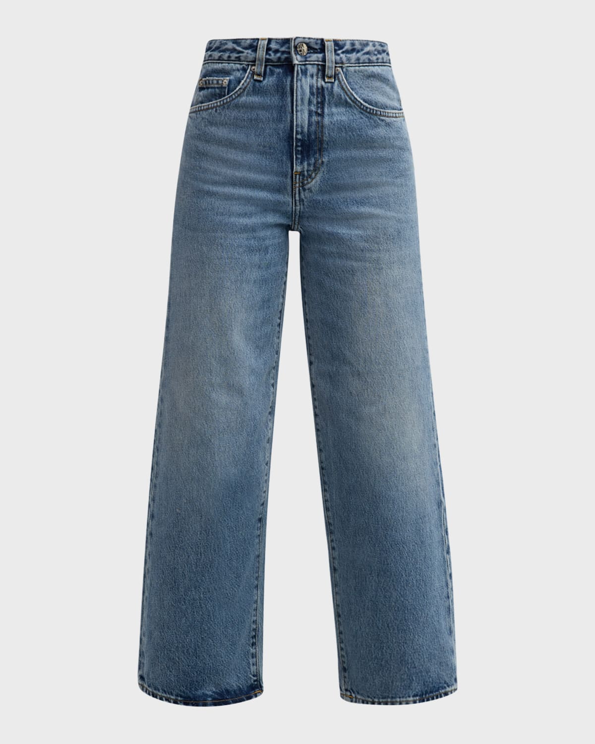 Toteme Mid-Rise Wide-Leg Ankle Jeans