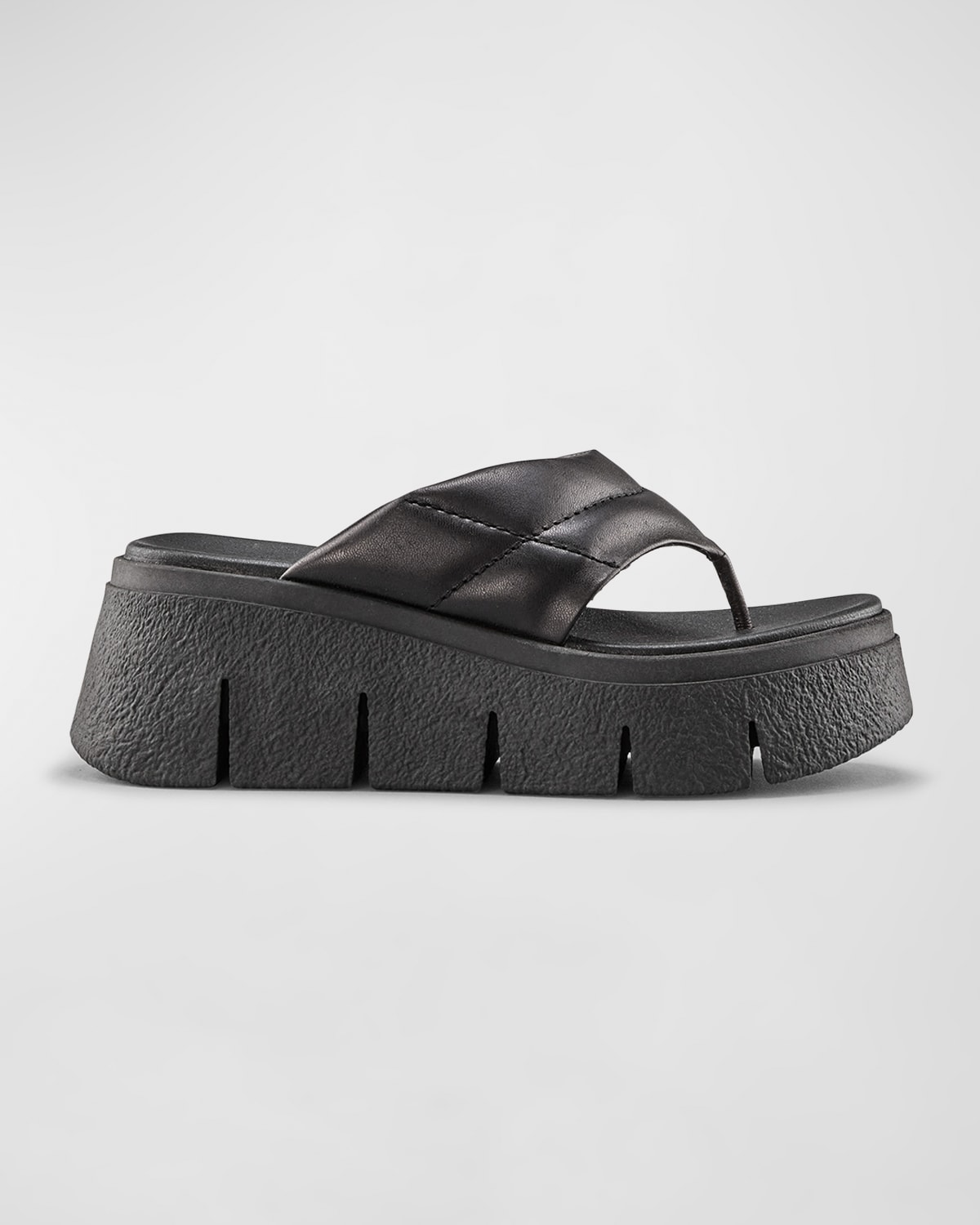 Cougar Abba Leather Thong Wedge Sandals