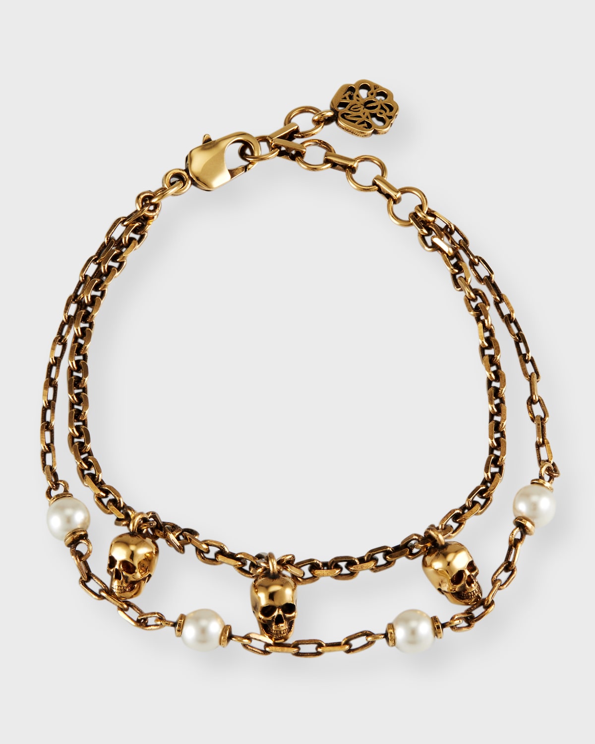 Alexander McQueen Pearl N Skull Bracelet