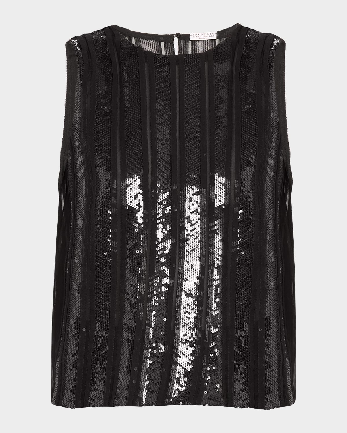 Brunello Cucinelli Sequin Striped Tank Top