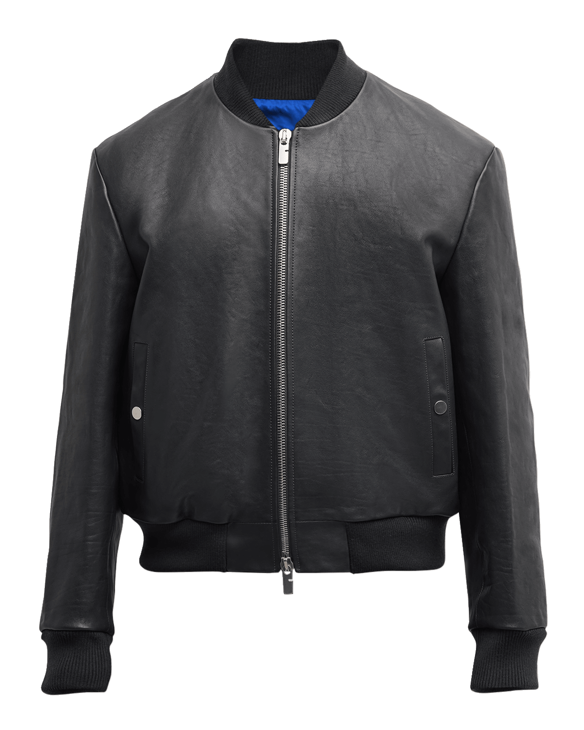 Burberry Men's Grained Leather Bomber Jacket