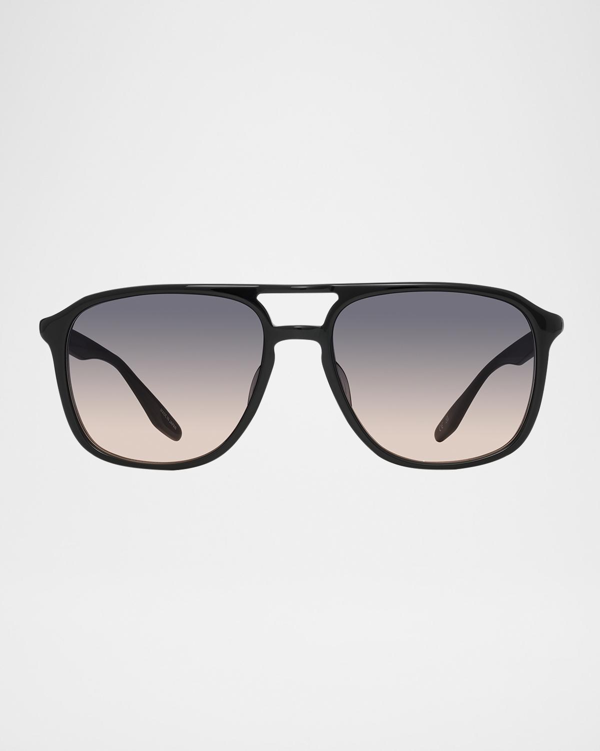 Barton Perreira Men's Gyalis Plastic Rectangle Sunglasses