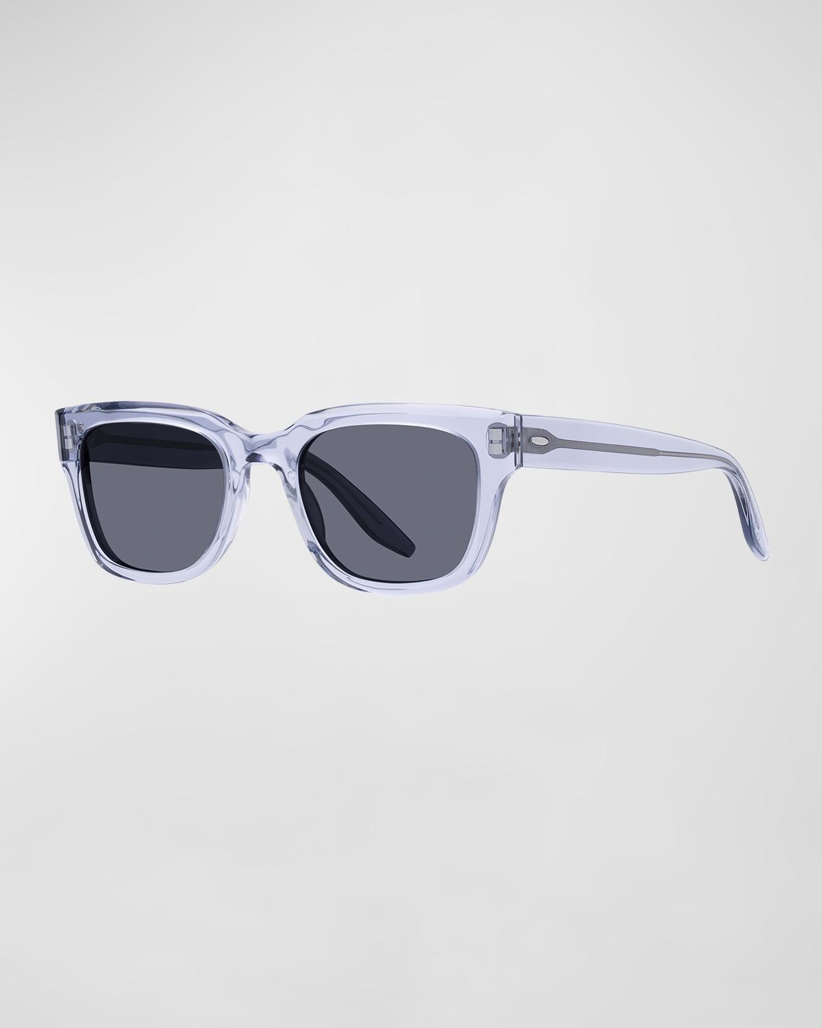 Barton Perreira Men's Stax Clear Plastic Rectangle Sunglasses