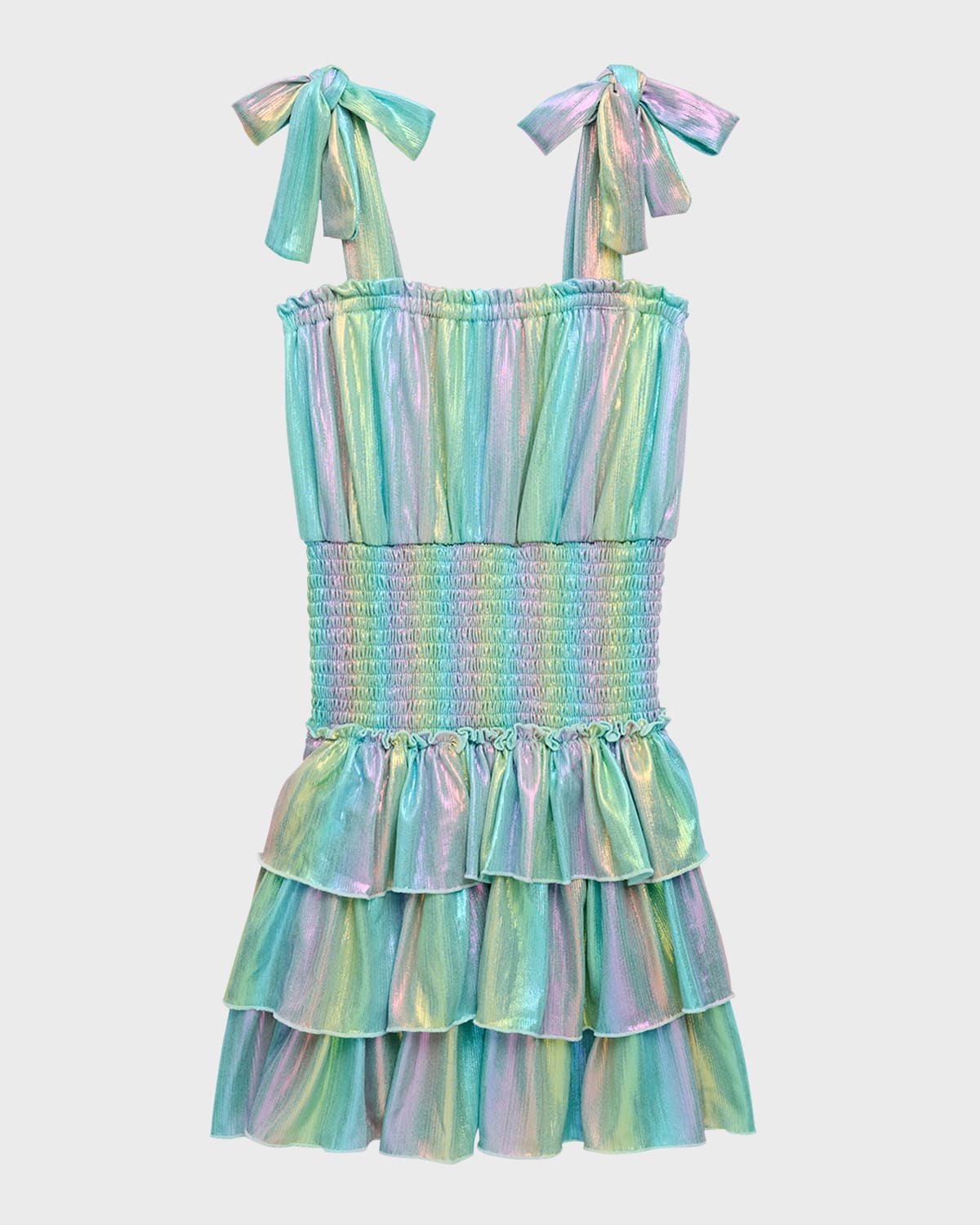 Flowers by Zoe Girl's Metallic Stripe Dress, Size 4-6