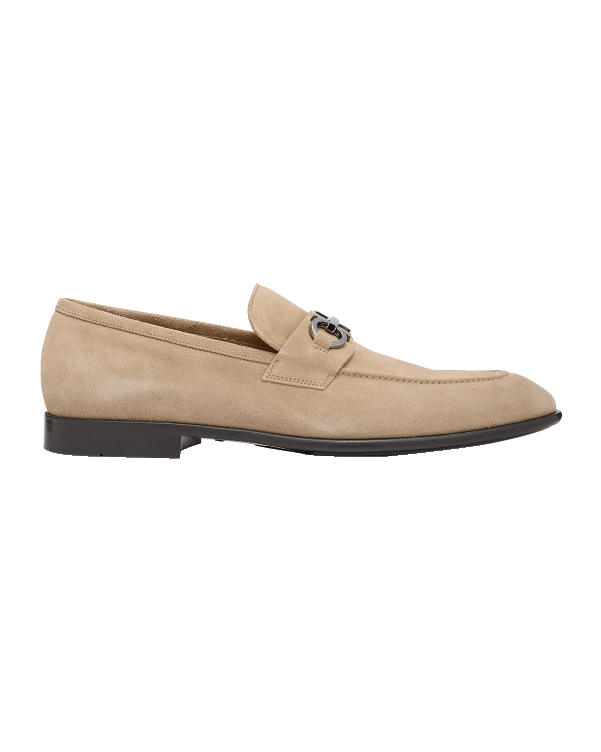 Ferragamo Men's Foster Gancini Suede Bit Loafers