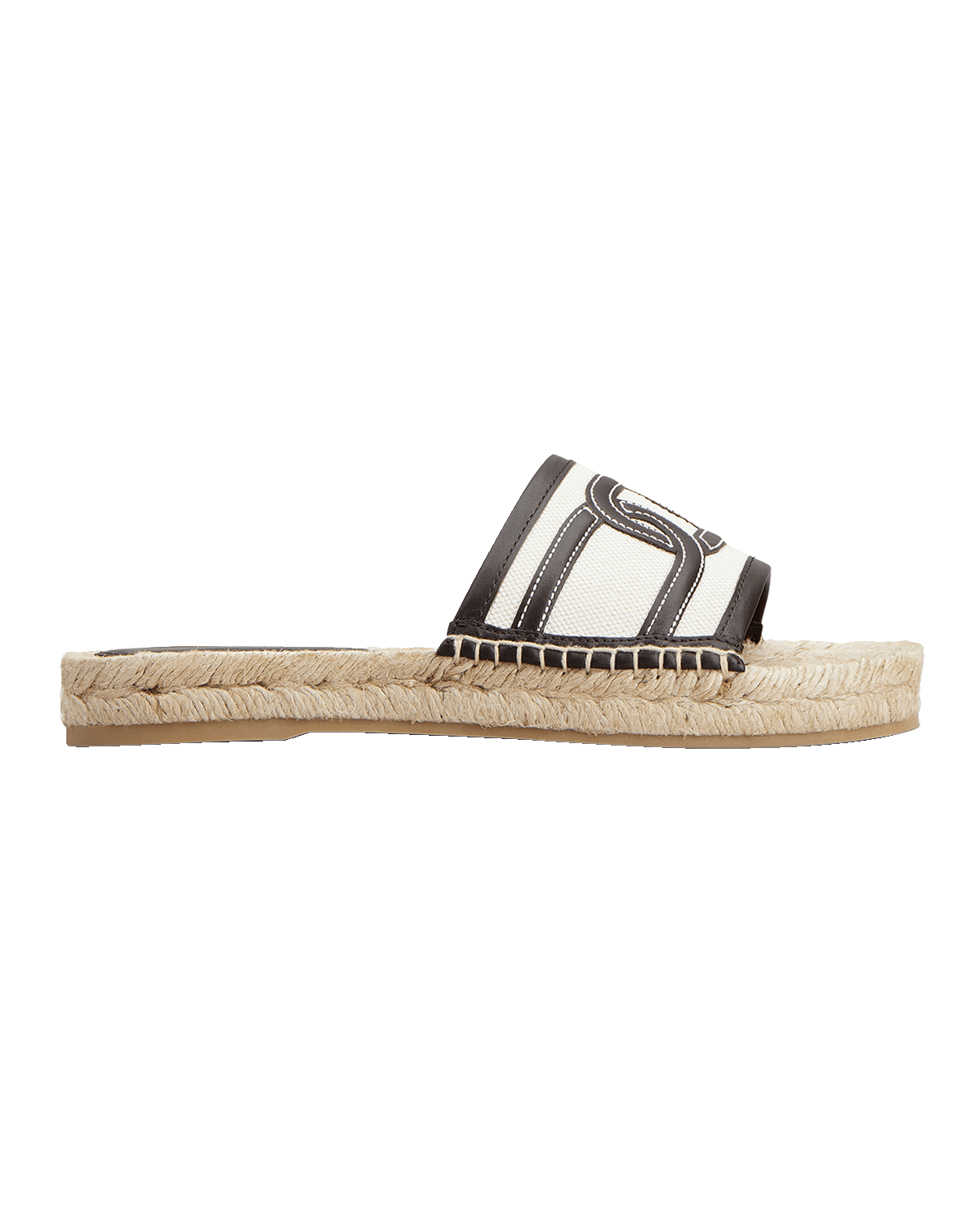 Tod's Bicolor Linen Leather Espadrille Sandals