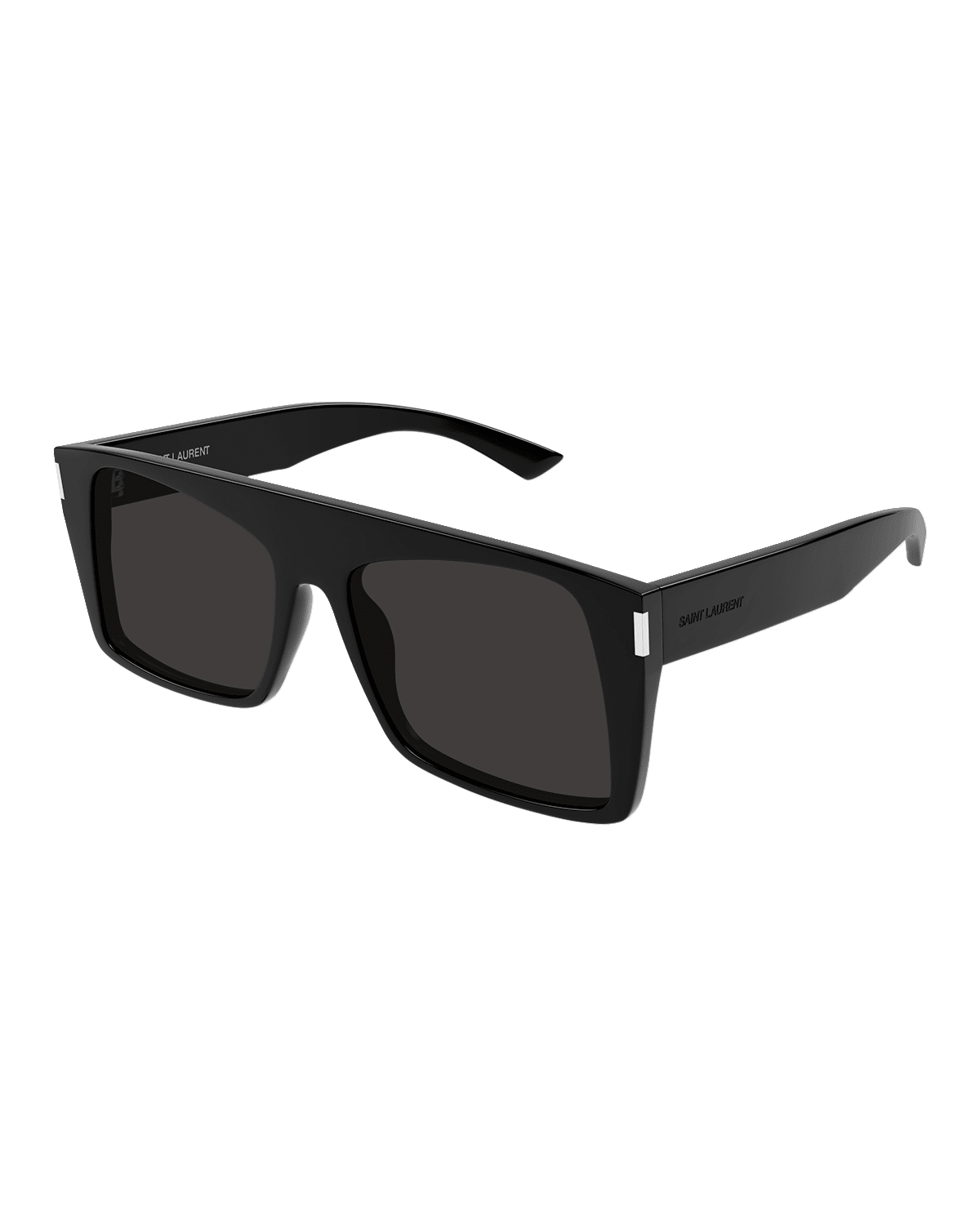 Saint Laurent Vitti Flat-Top Acetate Rectangle Sunglasses