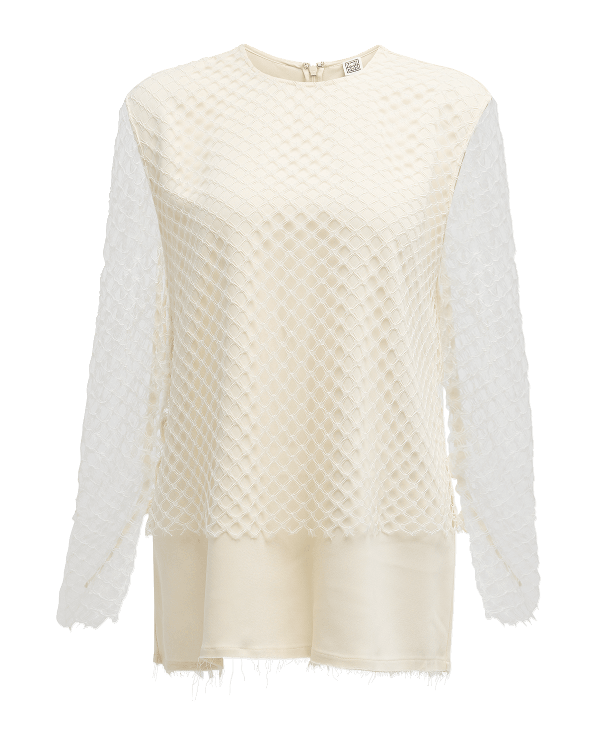 Toteme Layered White-Diamond Lace Top