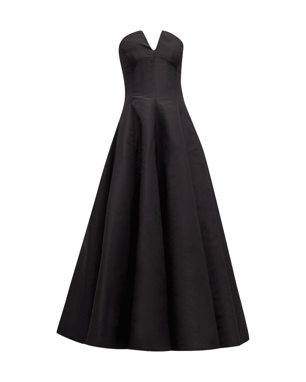 Oscar de la Renta Strapless Fit-&-Flare Tea-Length Faille Gown