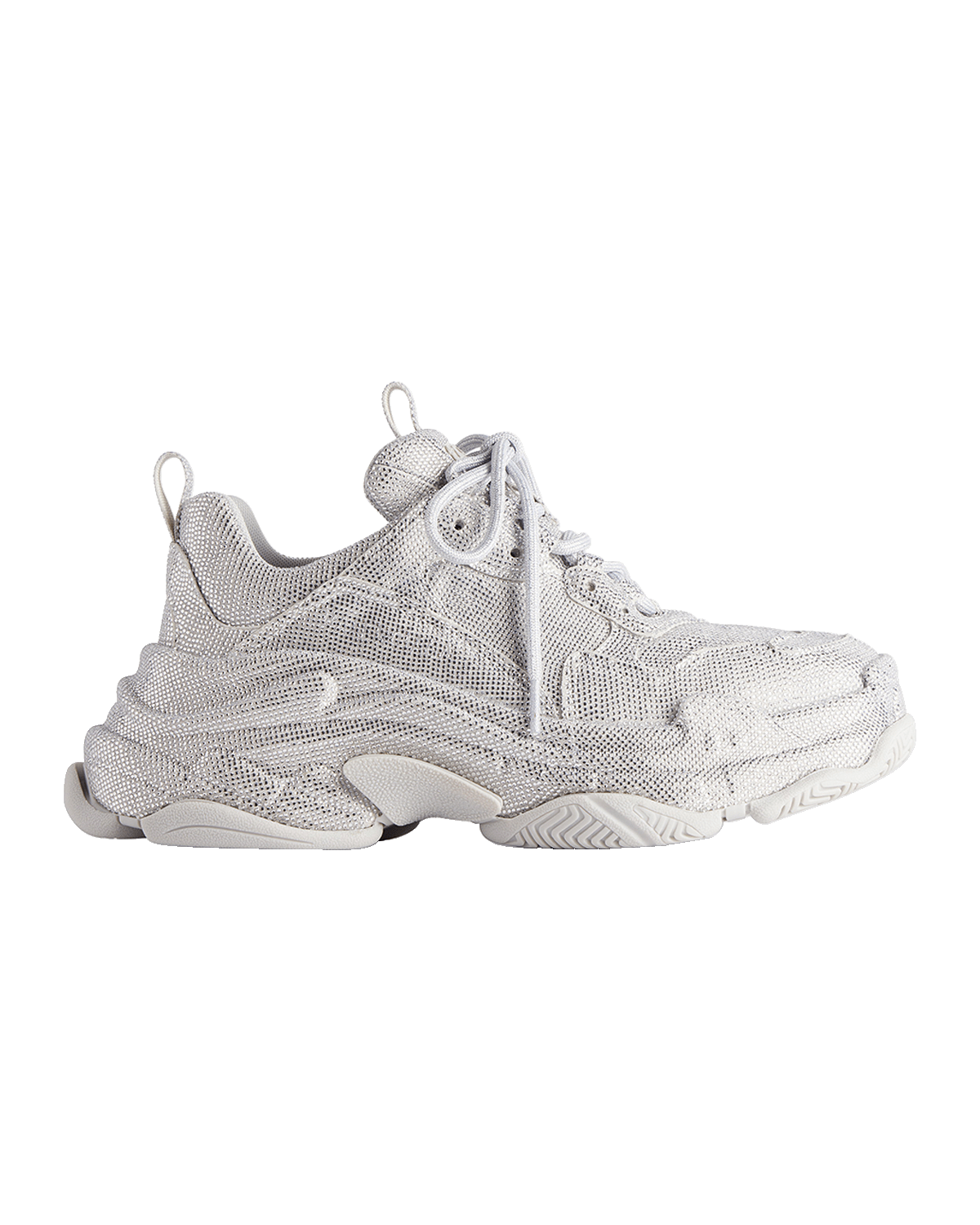 Balenciaga Men's Triple S Fashion Sneakers with Rhinestones