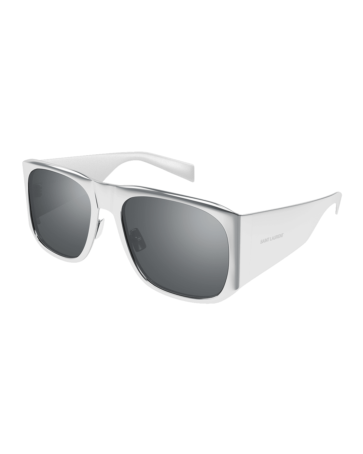 Saint Laurent Men's SL 636 Thick Metal Rectangle Sunglasses