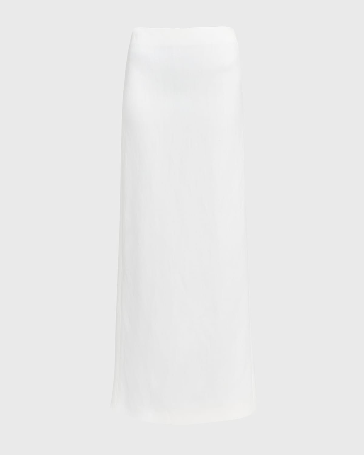 Ferragamo Bonded Linen Toile Maxi Skirt