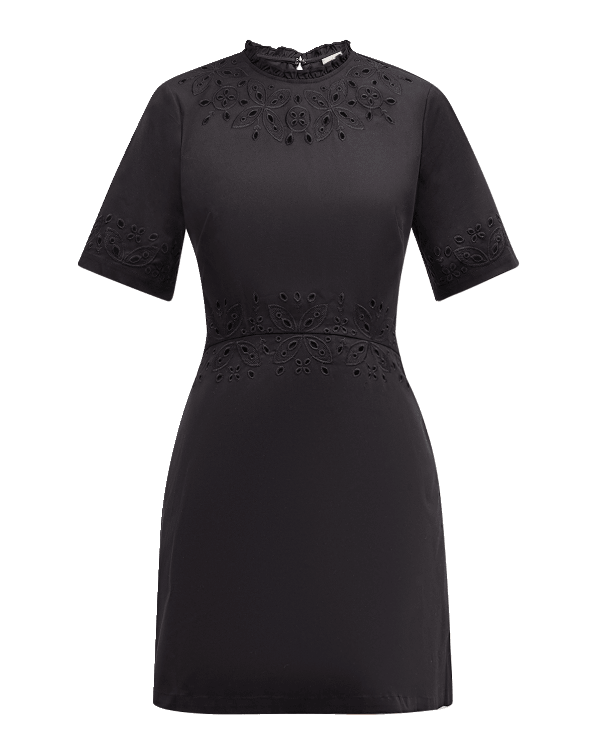 Shoshanna Hazel Eyelet-Embroidered Fit-&-Flare Mini Dress