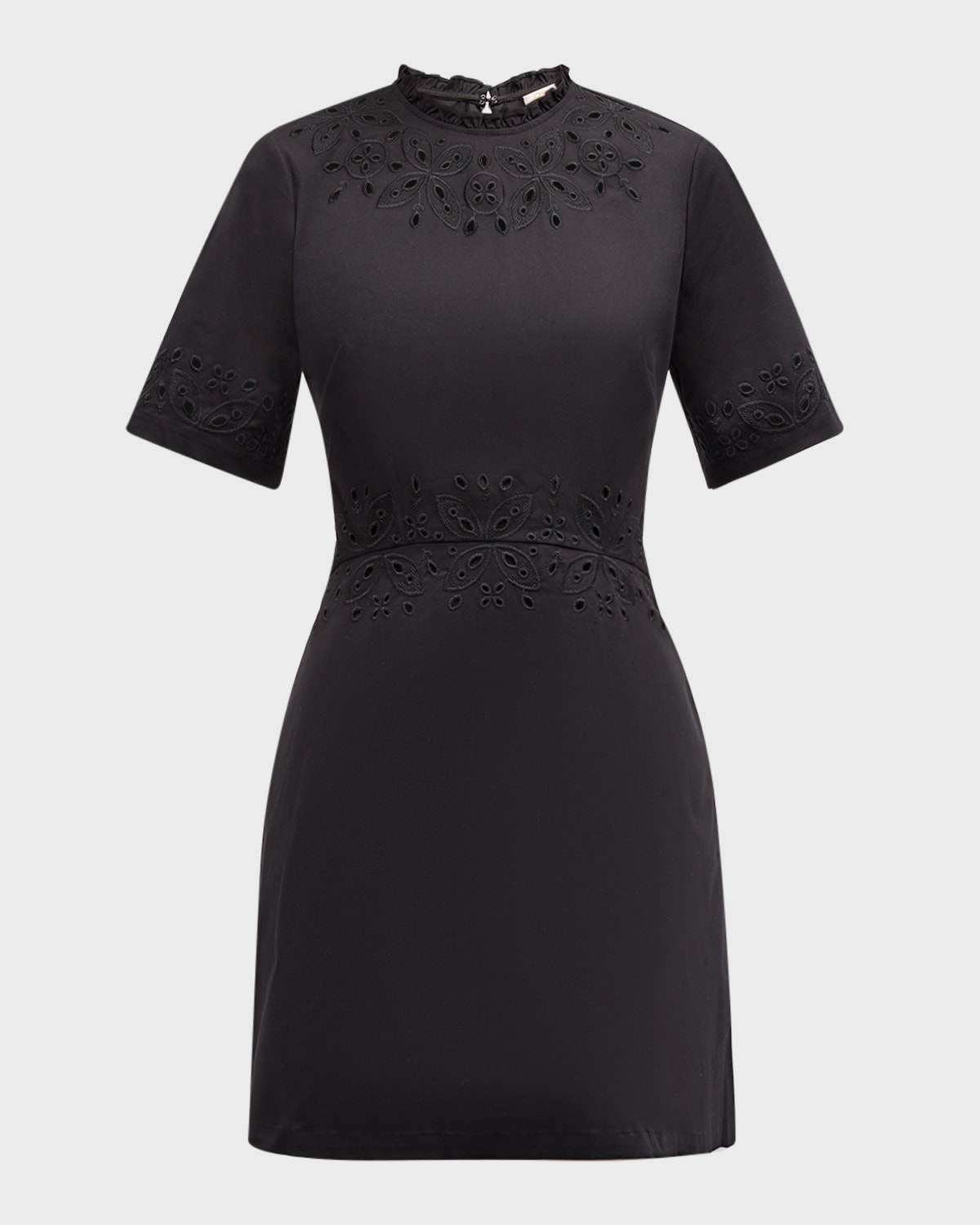 Shoshanna Hazel Eyelet-Embroidered Fit-&-Flare Mini Dress