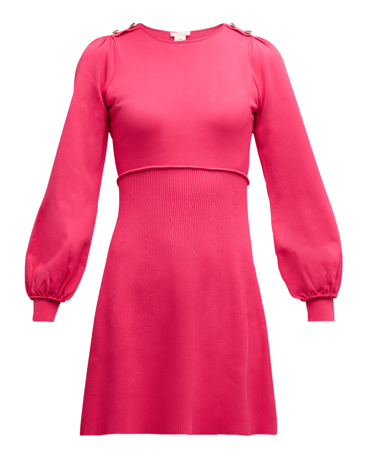 Shoshanna Julia Blouson-Sleeve Knit Mini Dress