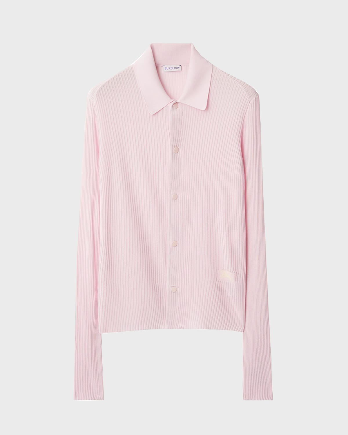 Burberry Collared Long-Sleeve Snap-Front Rib Shirt