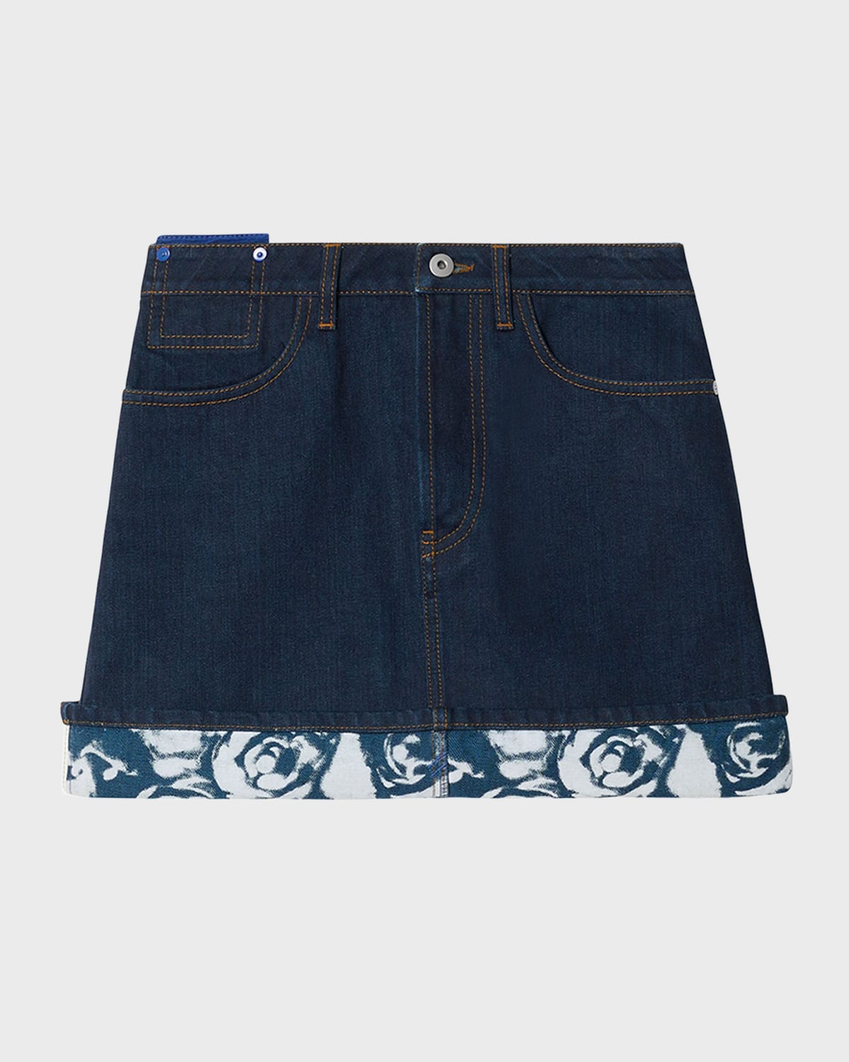 Burberry Heavyweight Denim EKD Patch Mini Skirt
