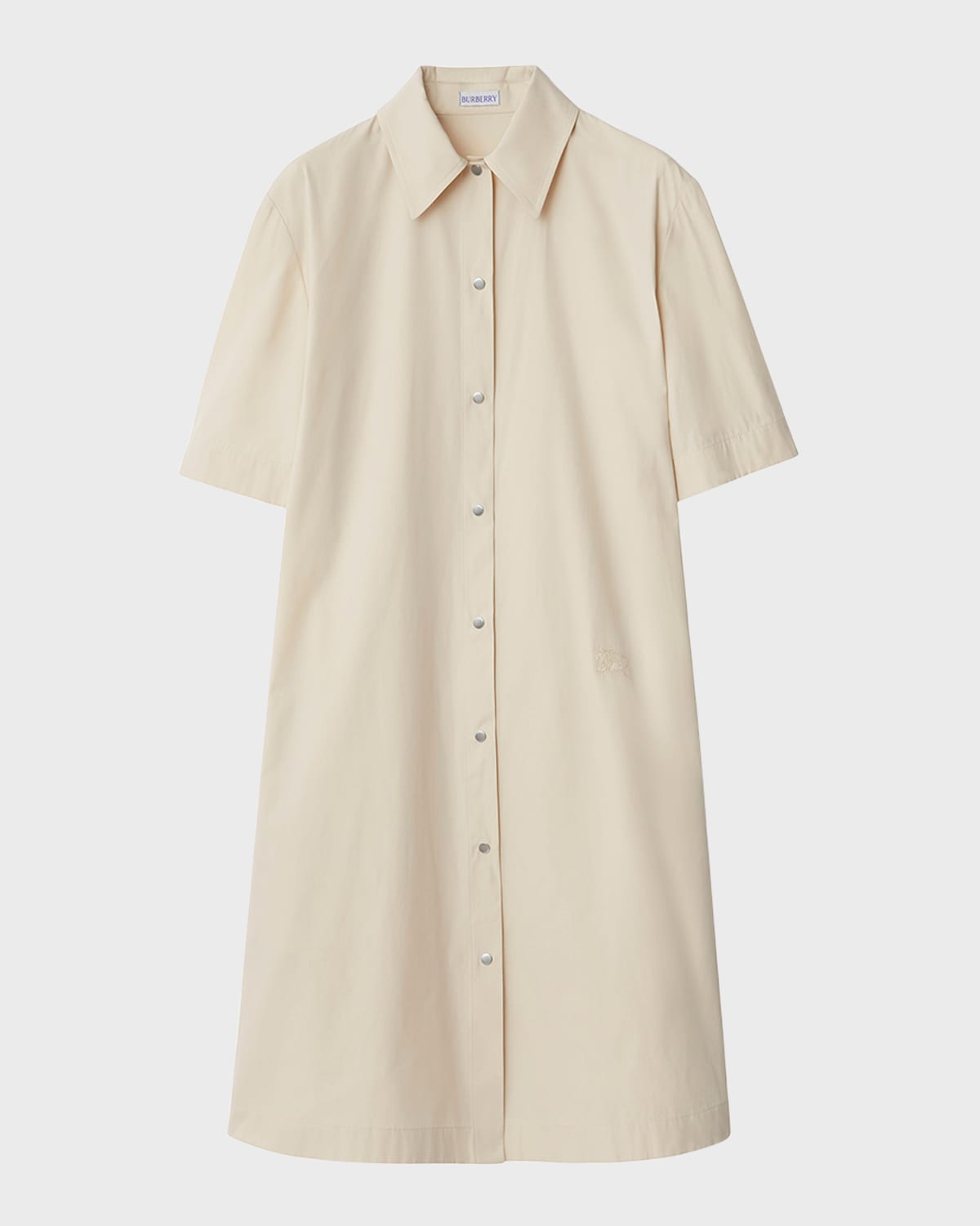 Burberry Collared Snap-Front Short-Sleeve Shirtdress