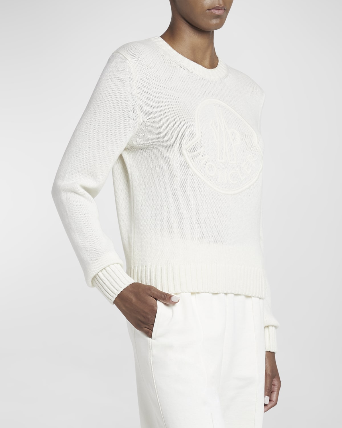 Moncler Cashmere Embroidered Logo Sweater