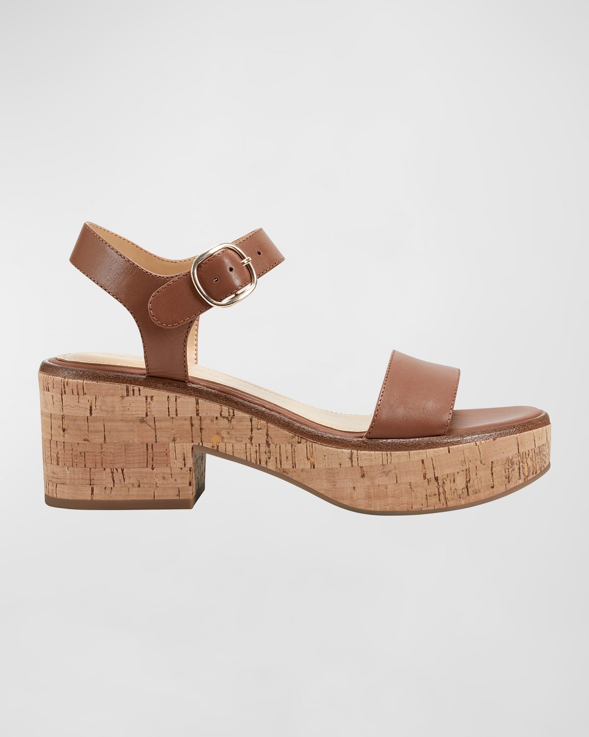 Marc Fisher LTD Metallic Cork Ankle-Strap Sandals