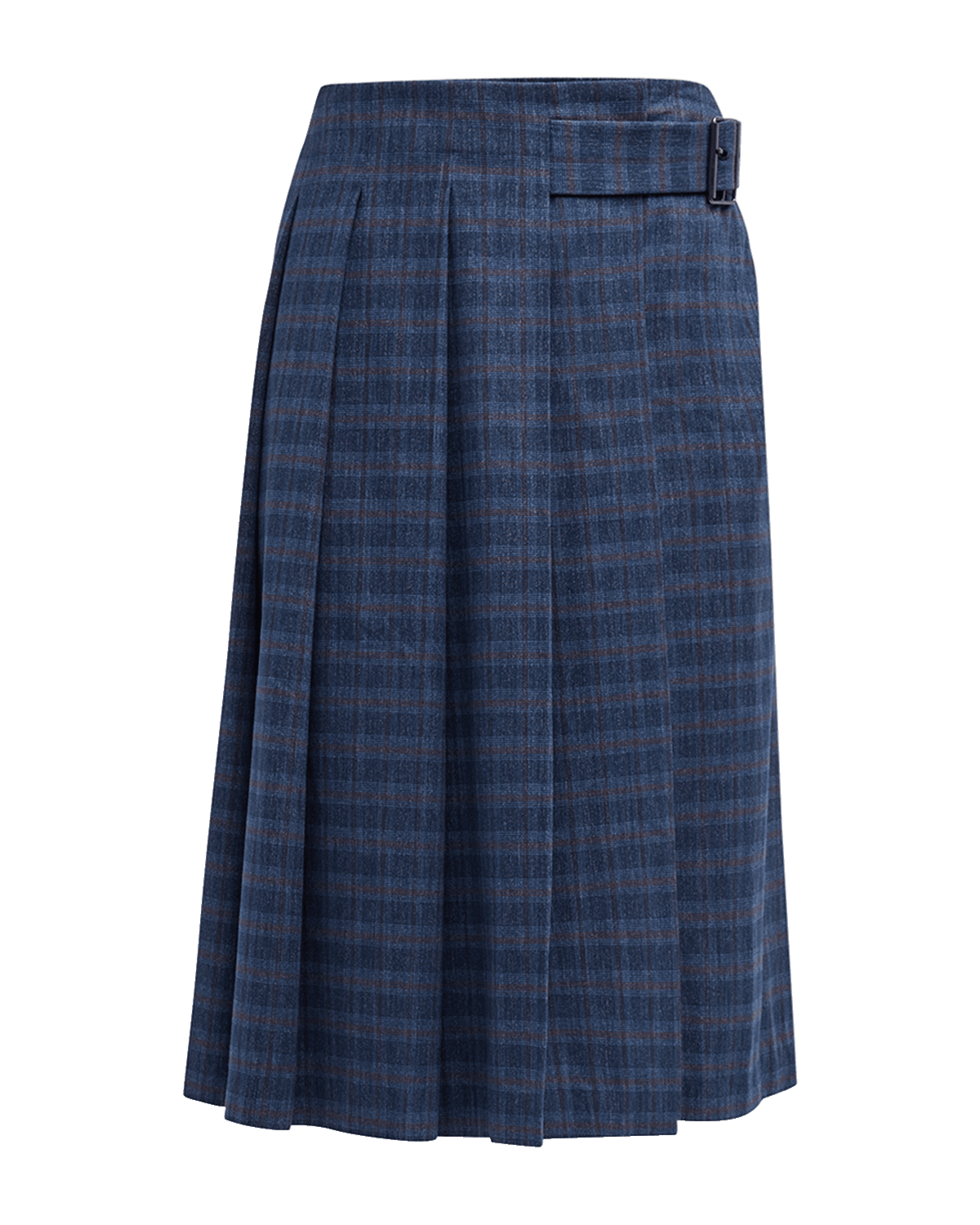 WE-AR4 The Hutton Plaid Pleated Midi Skirt