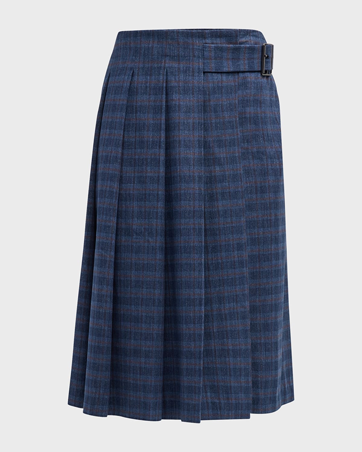 WE-AR4 The Hutton Plaid Pleated Midi Skirt