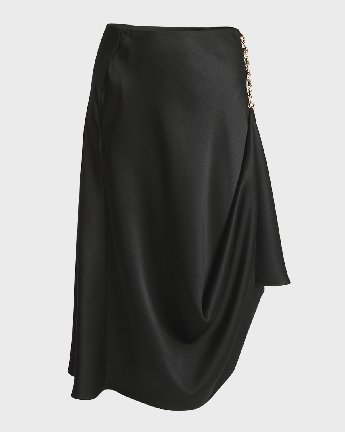 Loewe Chain Draped Midi Satin Skirt