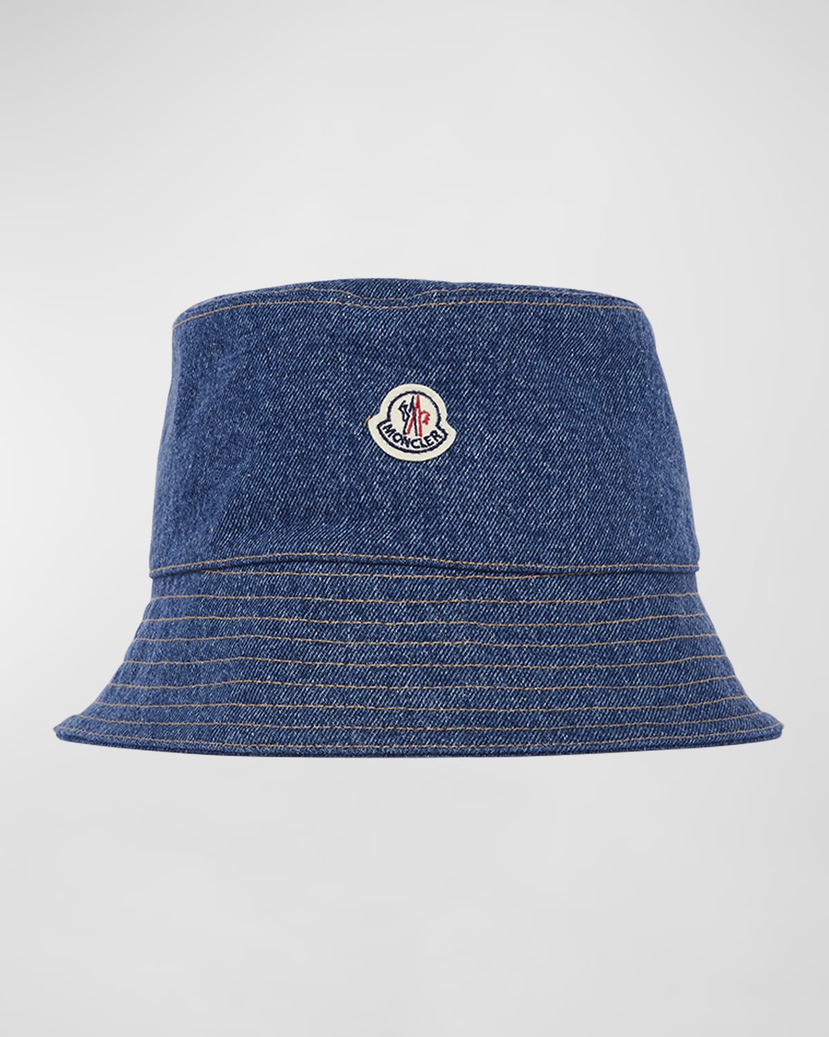 Moncler Denim Logo Patch Bucket Hat
