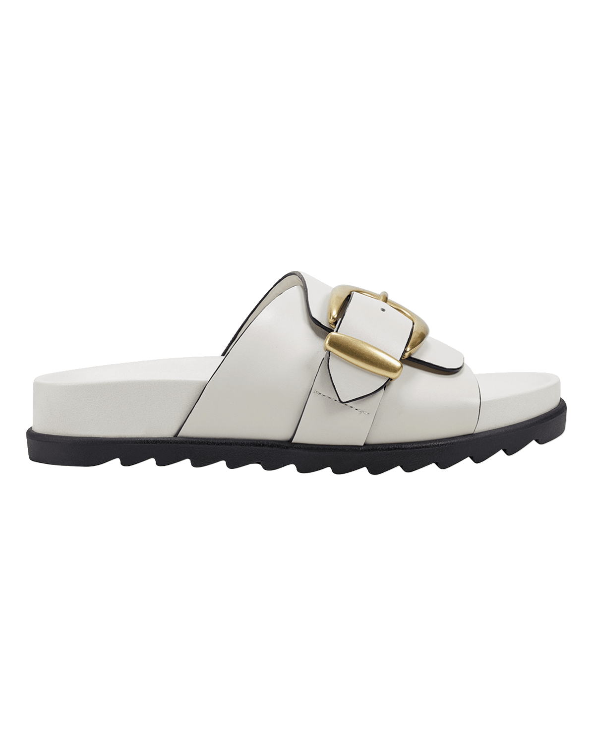 Marc Fisher LTD Leather Buckle Easy Slide Sandals