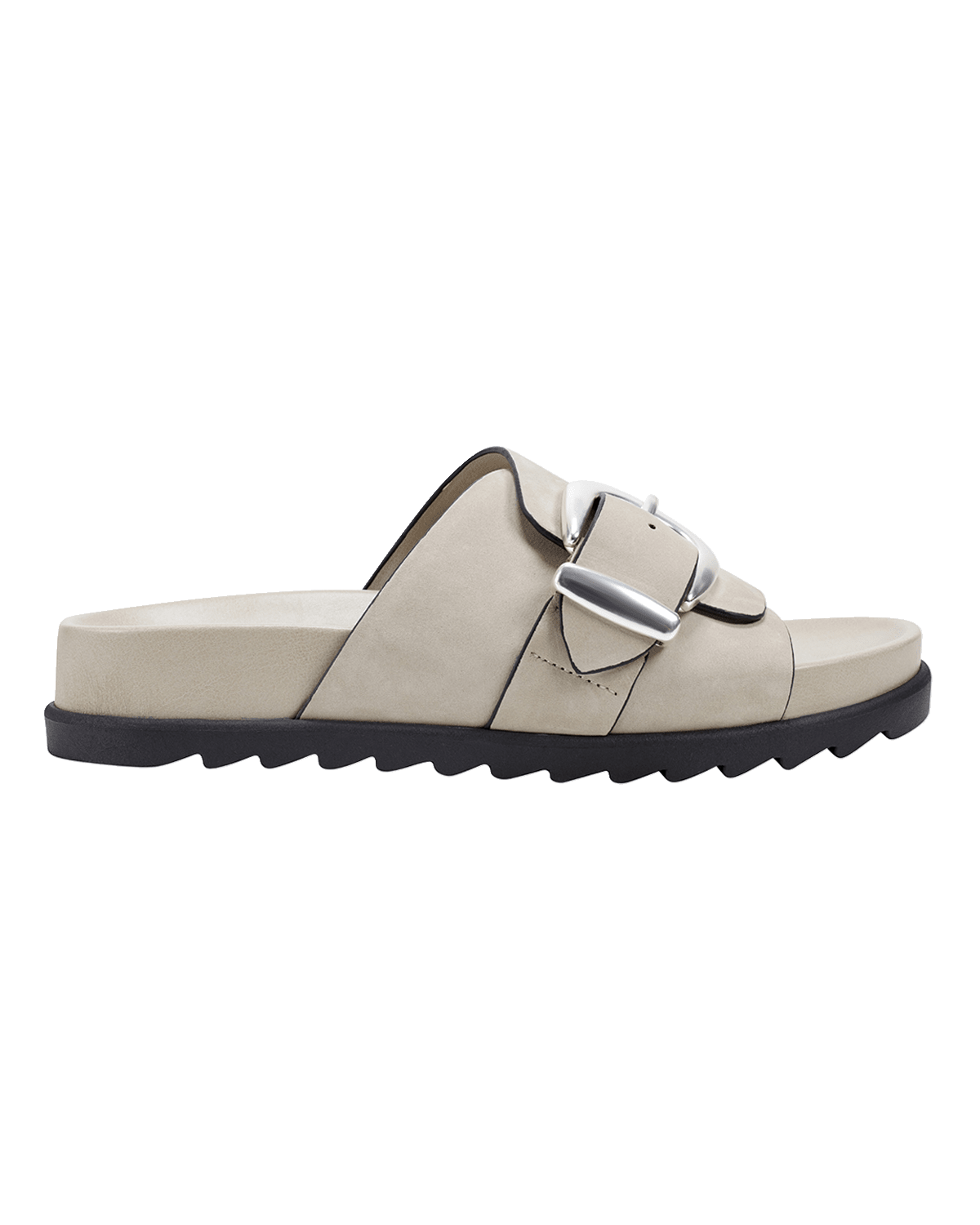 Marc Fisher LTD Leather Buckle Easy Slide Sandals