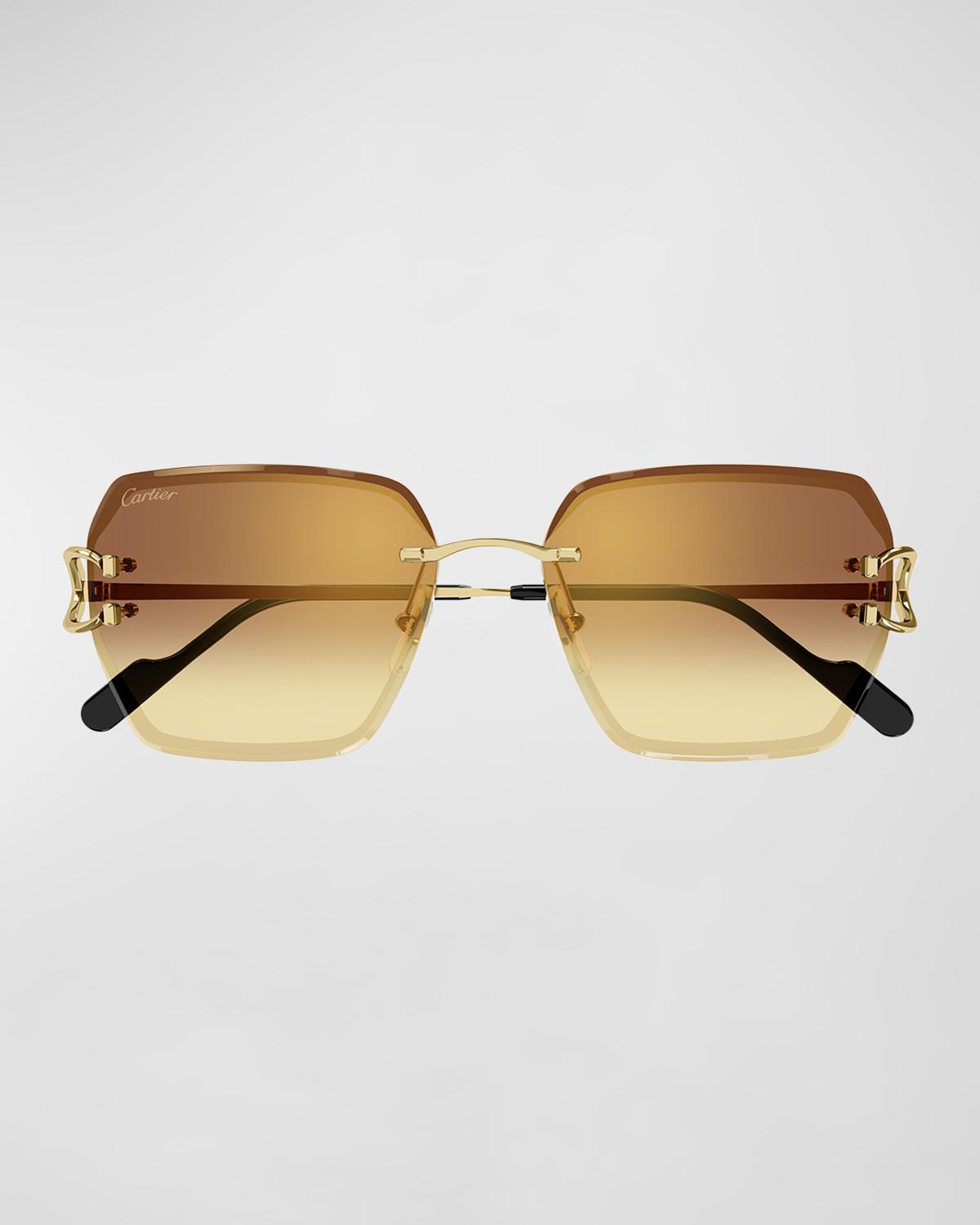 Rimless Metal Butterfly Sunglasses