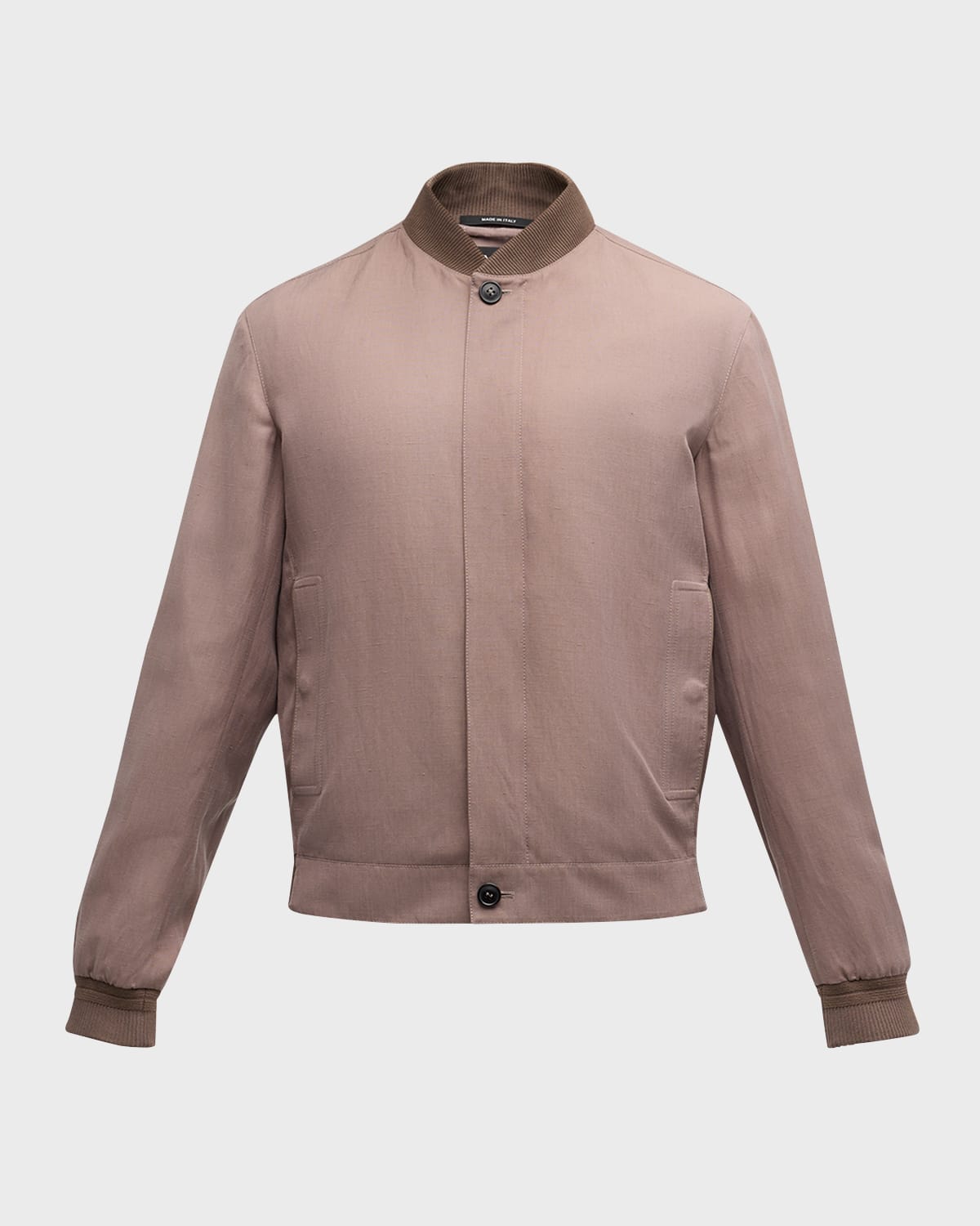 ZEGNA Men's Silk-Linen Bomber Jacket