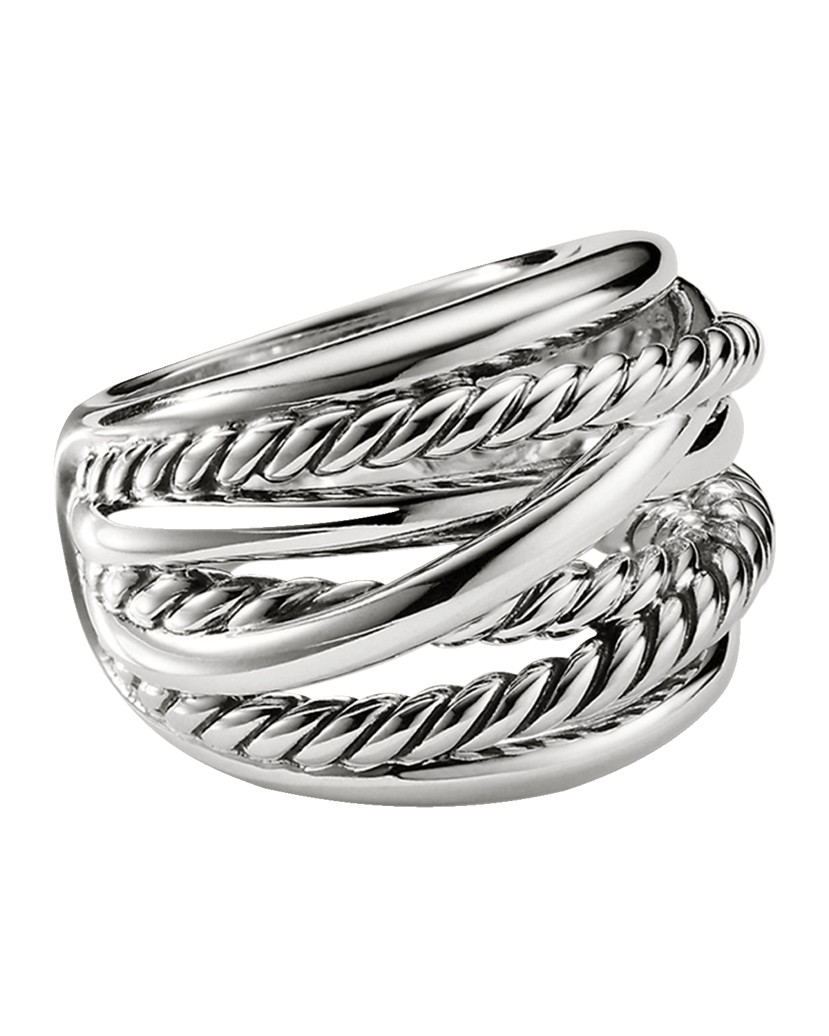 David Yurman Crossover Ring in Silver, 17mm, Size 9.5