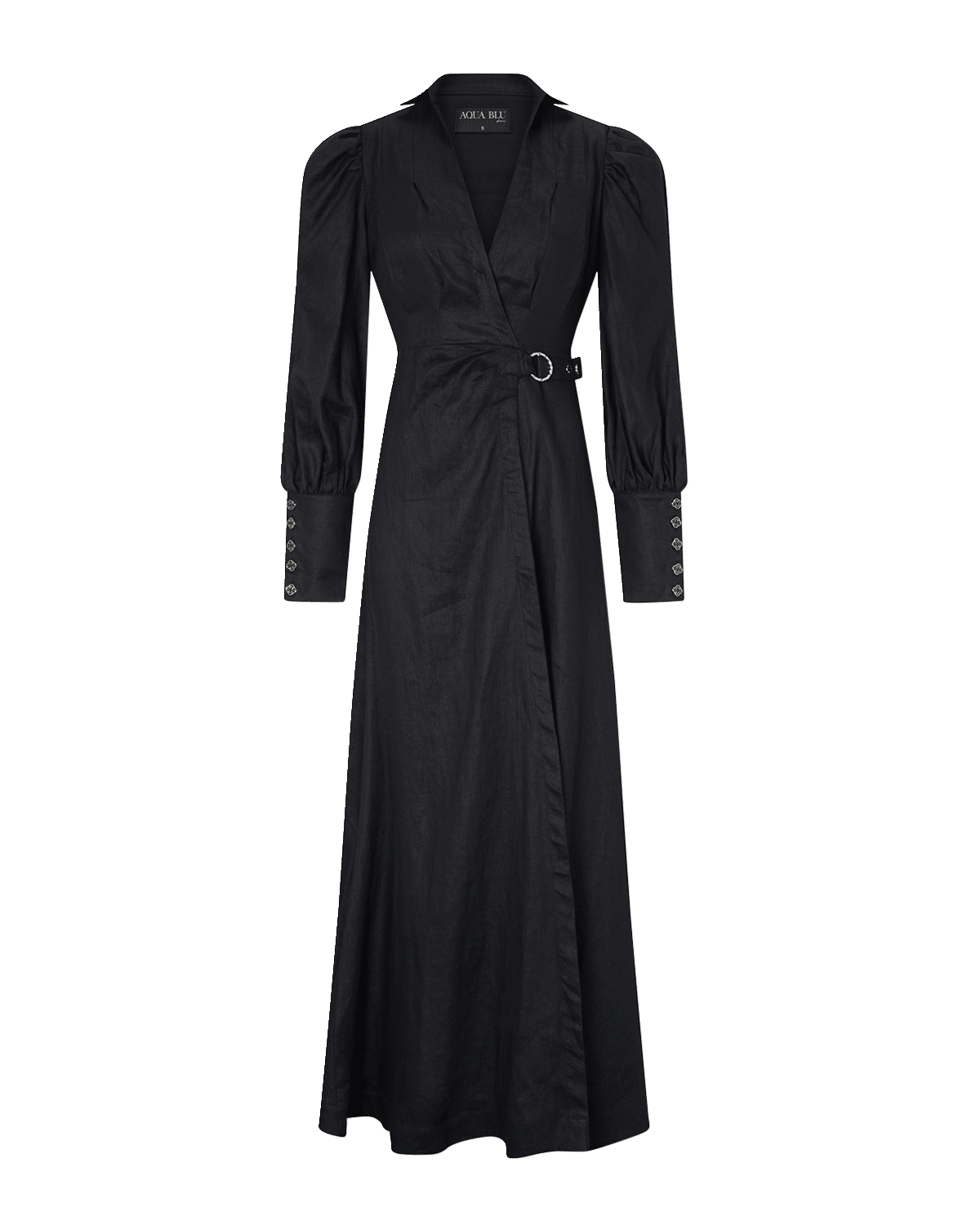 Aqua Blu Australia Celine French Linen Wrap Maxi Dress