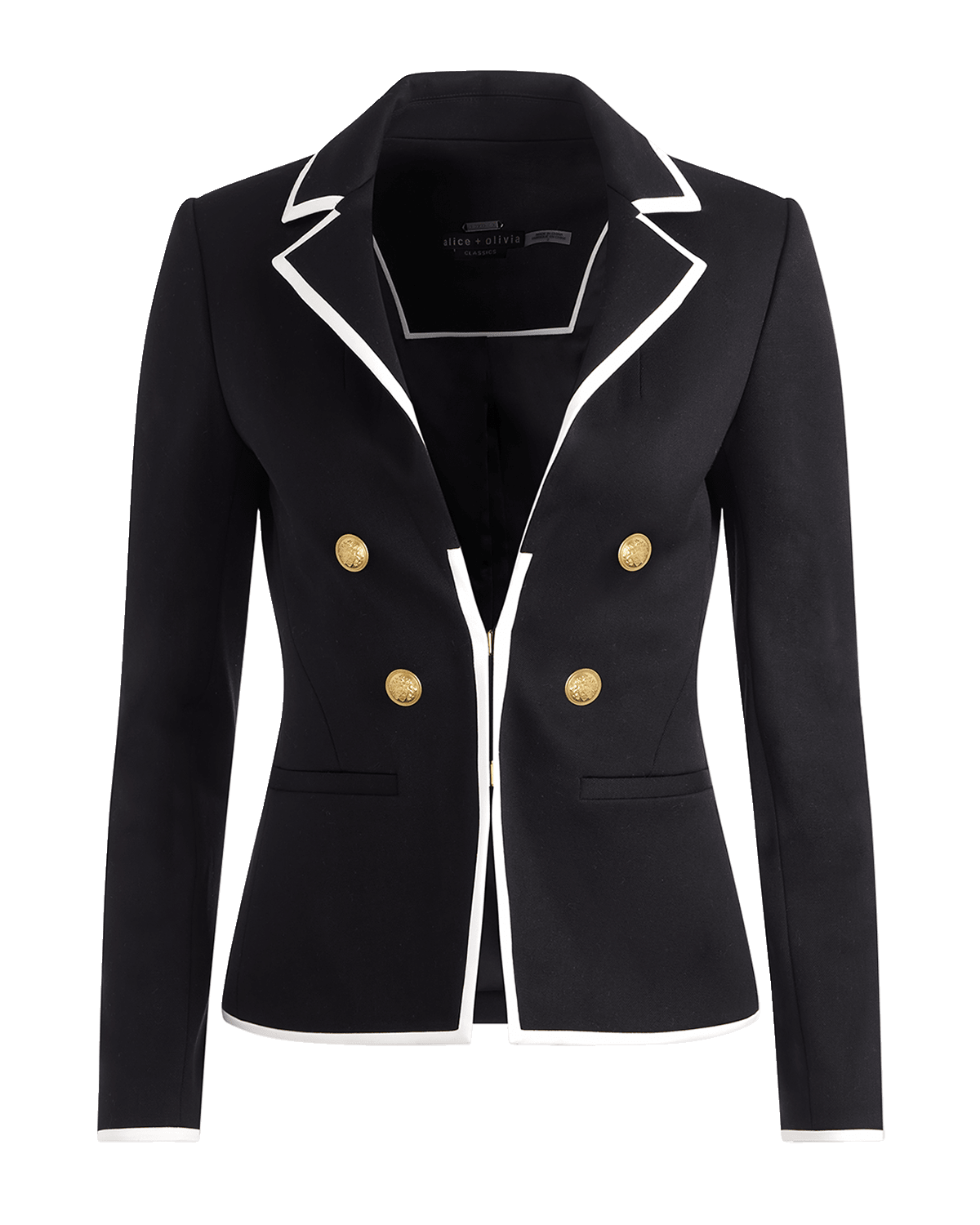 Alice + Olivia Mya Fitted Contrast Binding Blazer